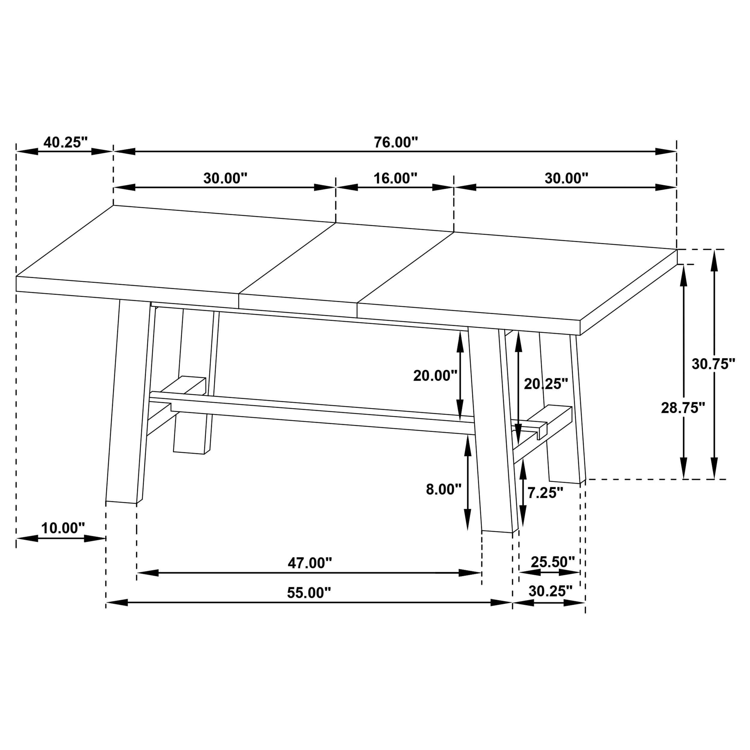 Middleton DINING TABLE 6 PC SET