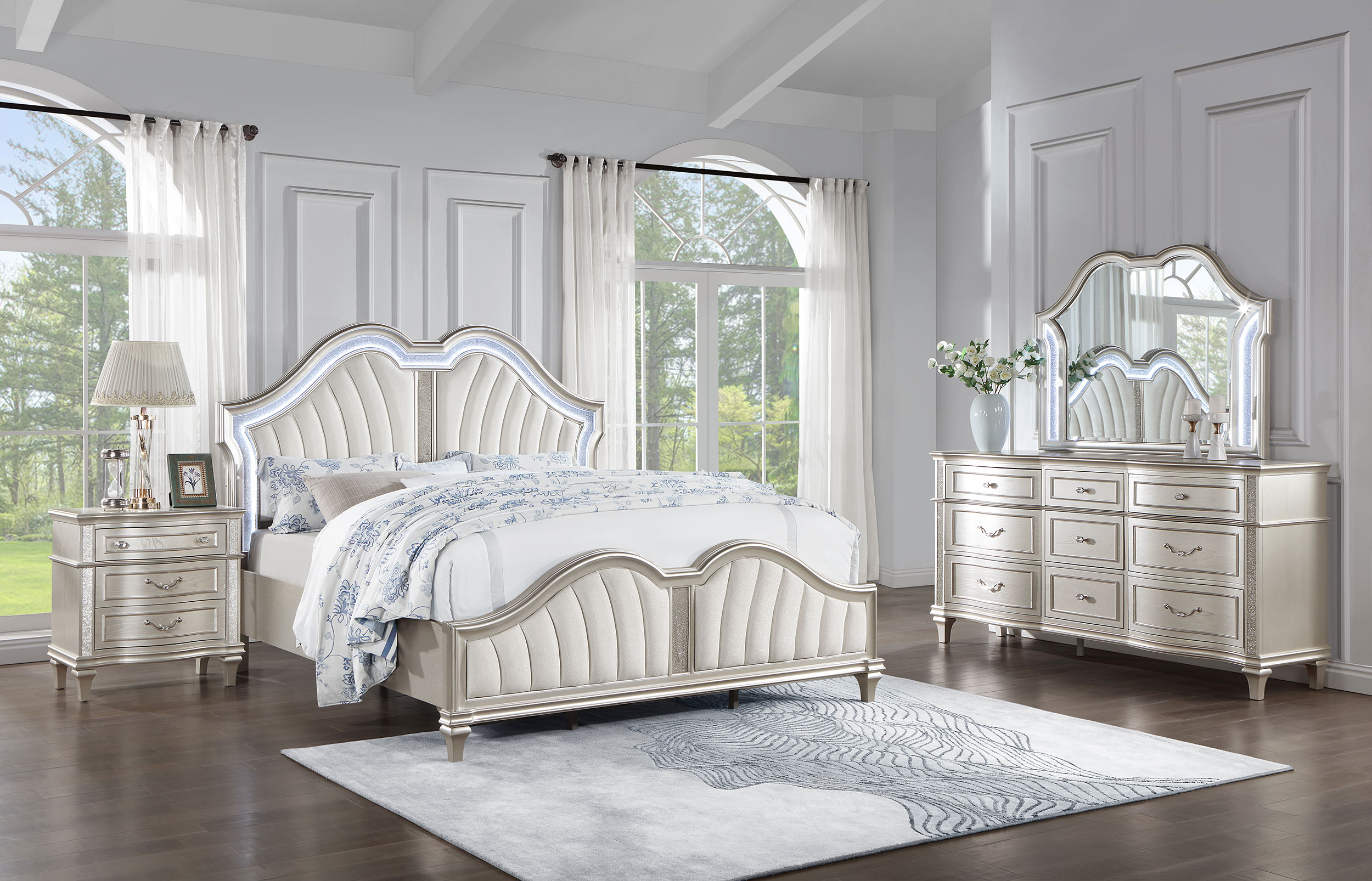 Evangeline QUEEN BED 4 PC SET
