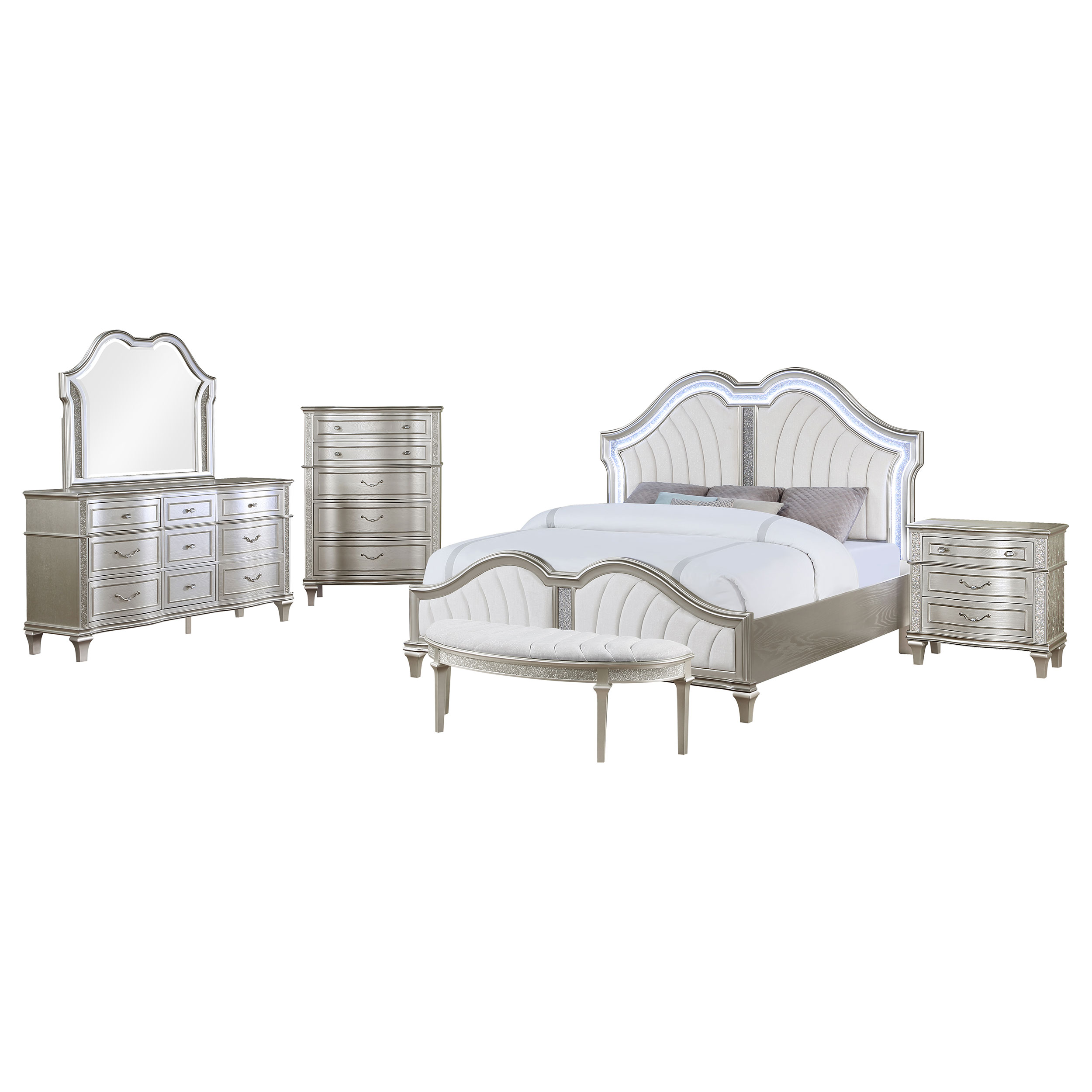 Evangeline QUEEN BED 5 PC SET