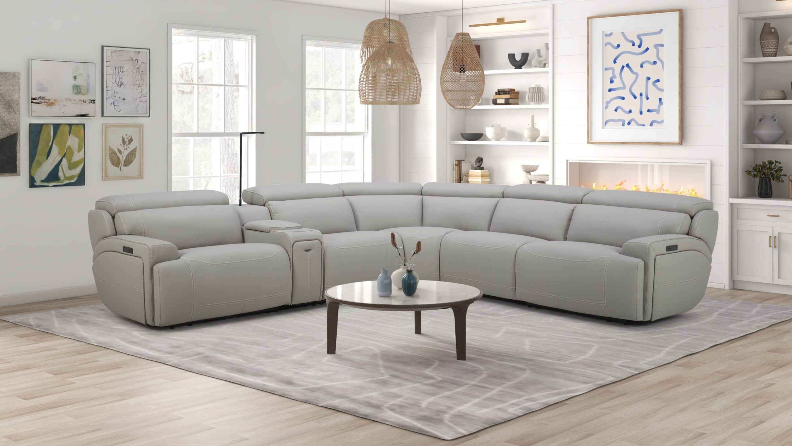 6095B Sectional Color U756043 in Grey