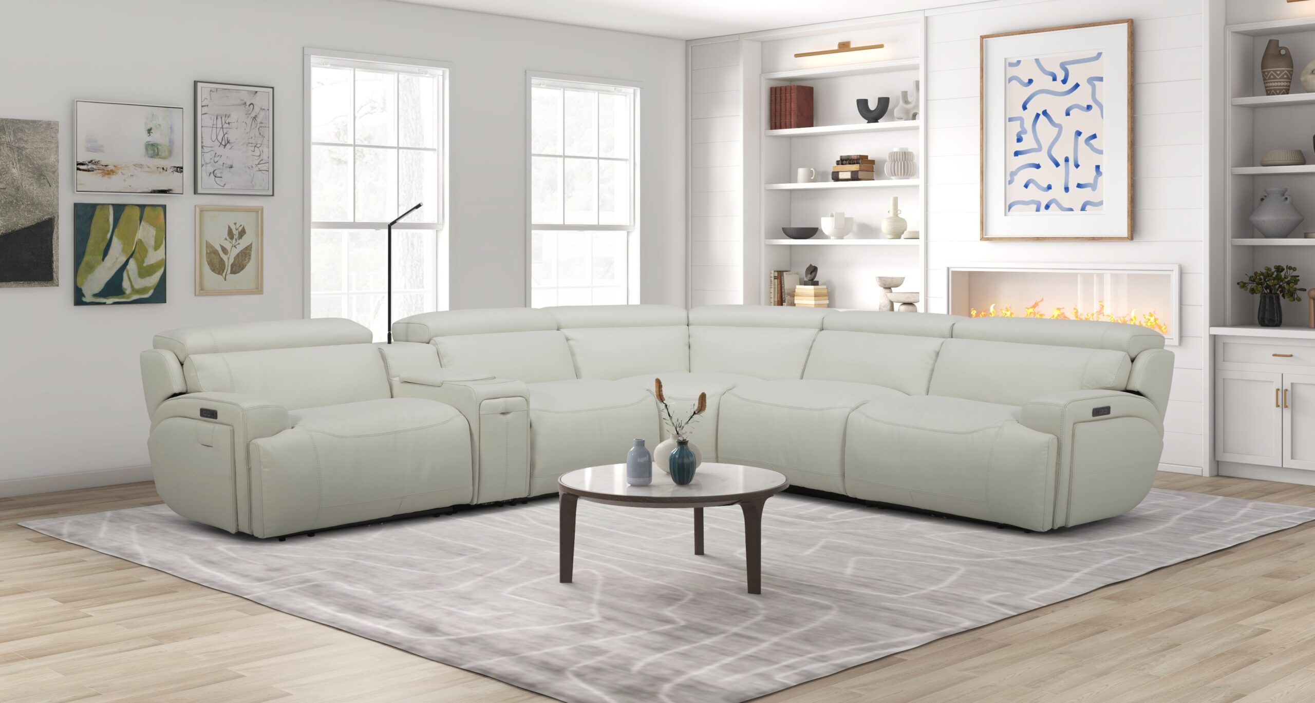 6095B Sectional Color 2927 in White