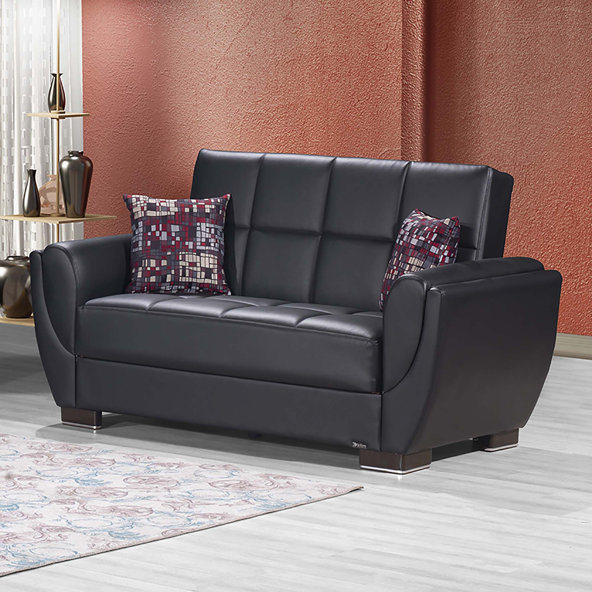 Ottomanson Armada Air Collection Upholstered Convertible Armchair with Storage, Grey Microfiber
