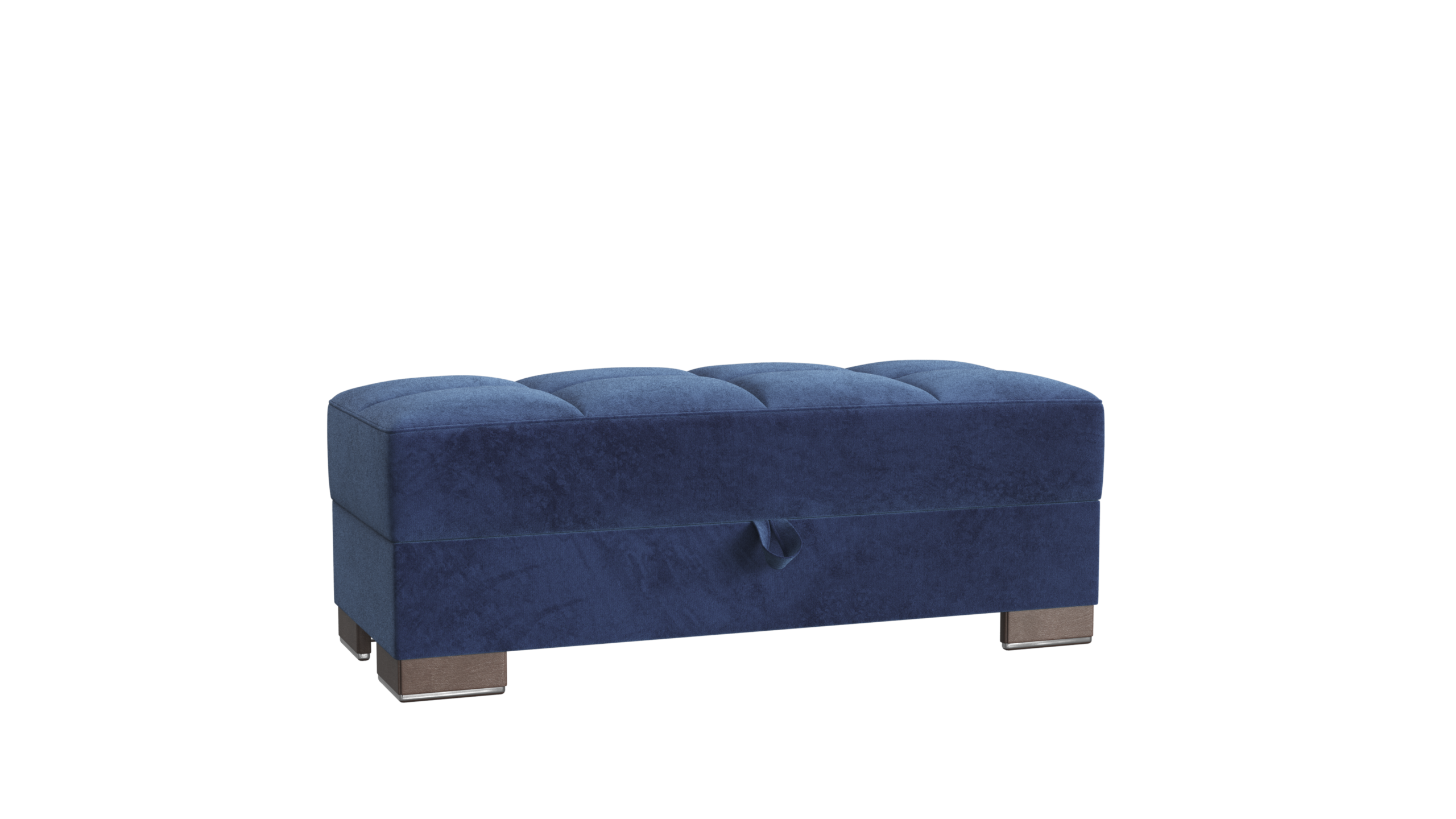 Ottomanson Armada Collection Upholstered Ottoman with Storage, Grey Microfiber