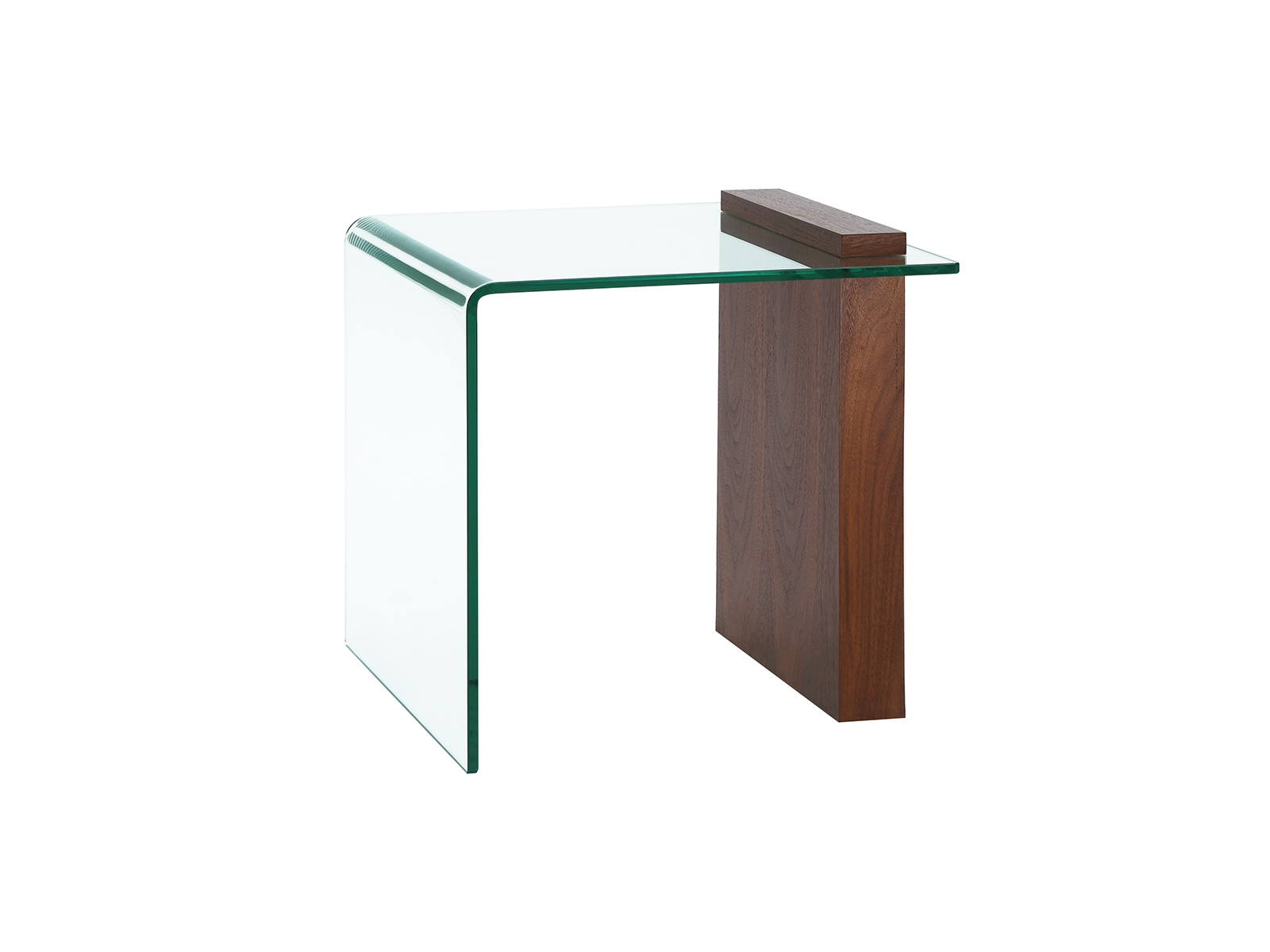 Buono end table in walnut veneer.