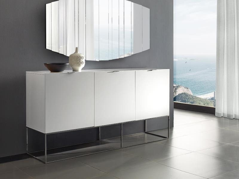 Vizzione buffet in taupe high gloss with storage.