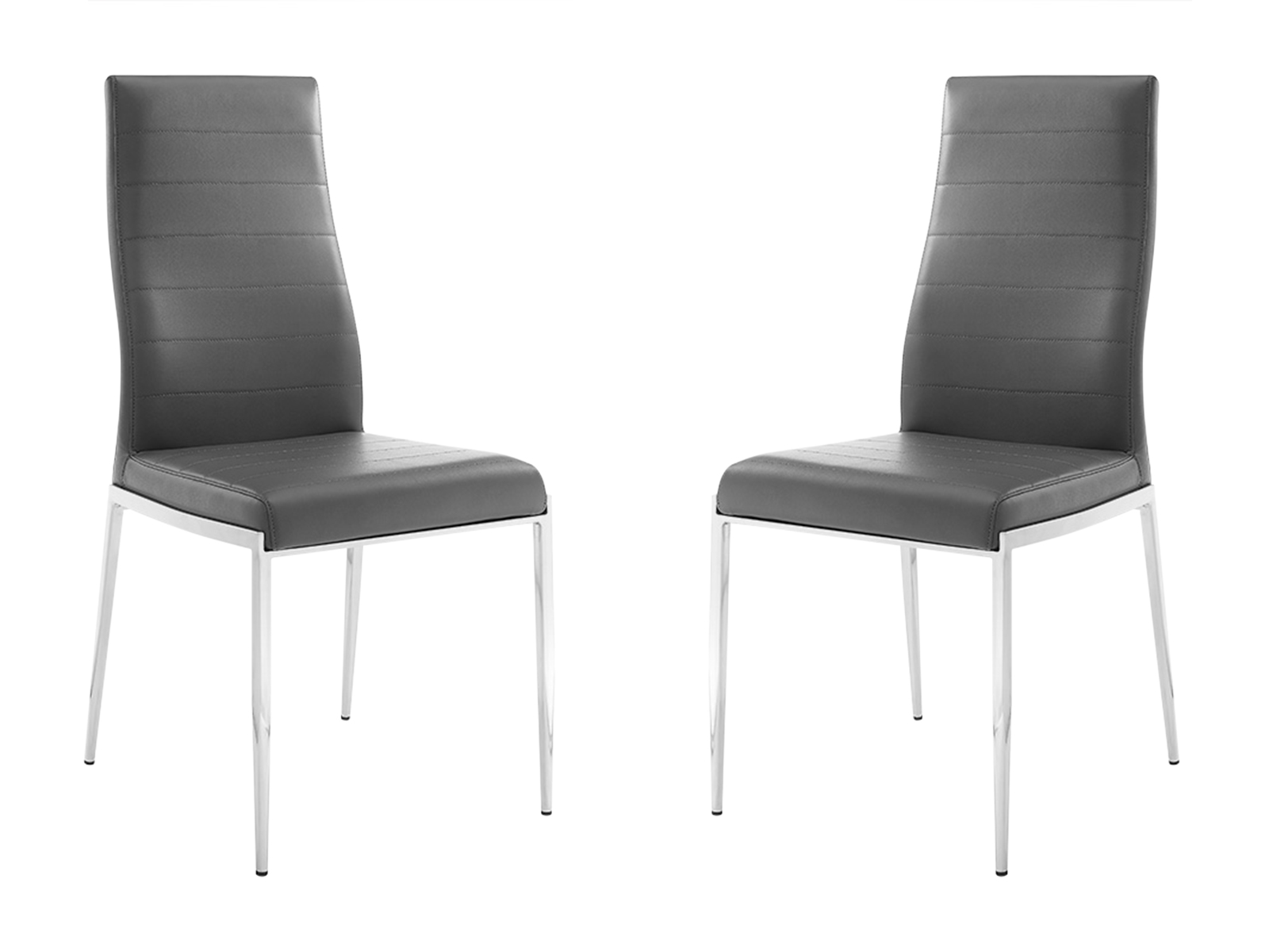 Firenze Set of 2 dining chair in gray pu leather.