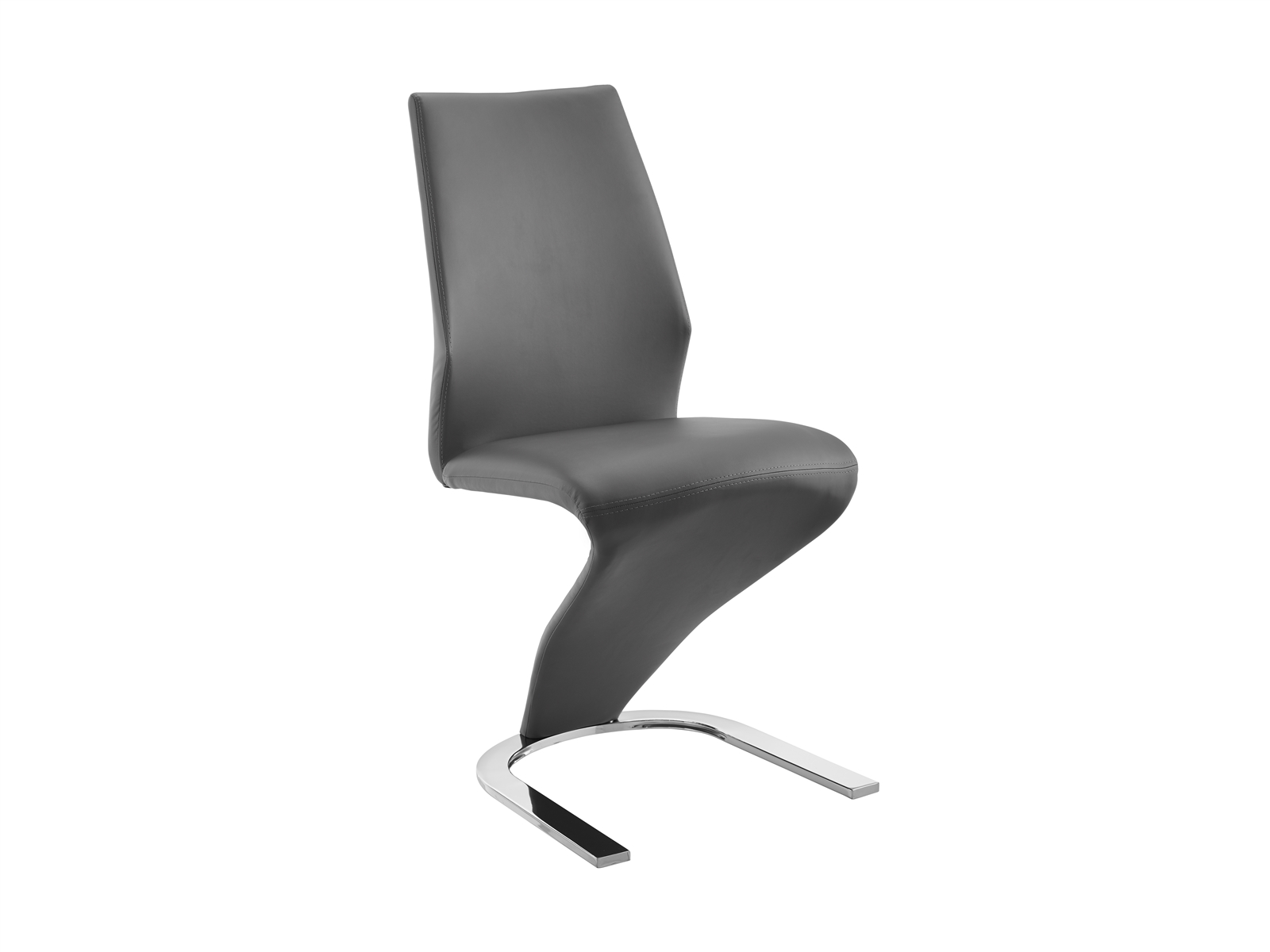Boulevard Set of 2 dining chair in gray pu leather.