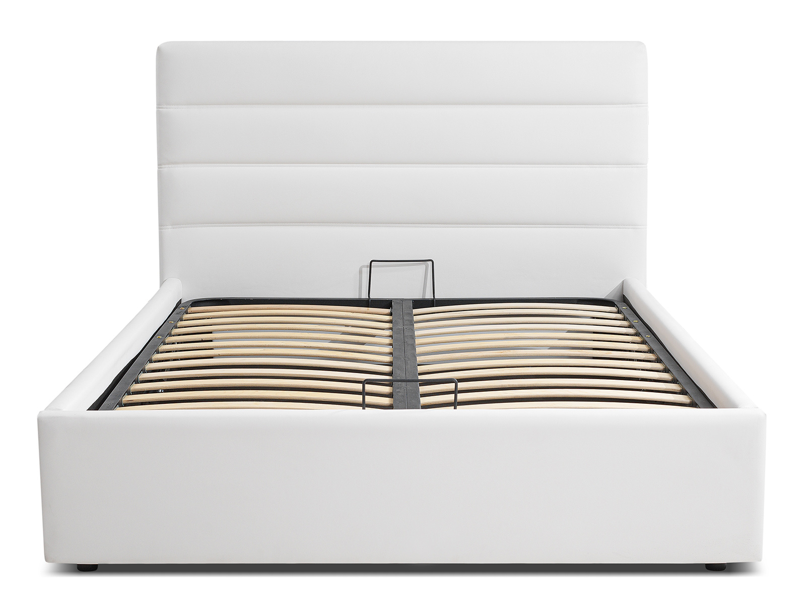 Luigi full storage bed in white pu leather.