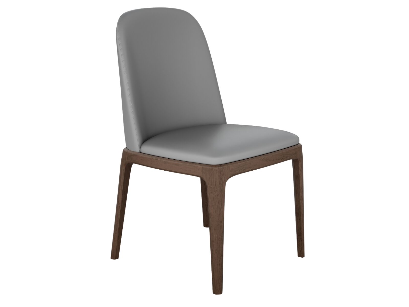 Eric Set of 2 dining chair in gray pu-leather.
