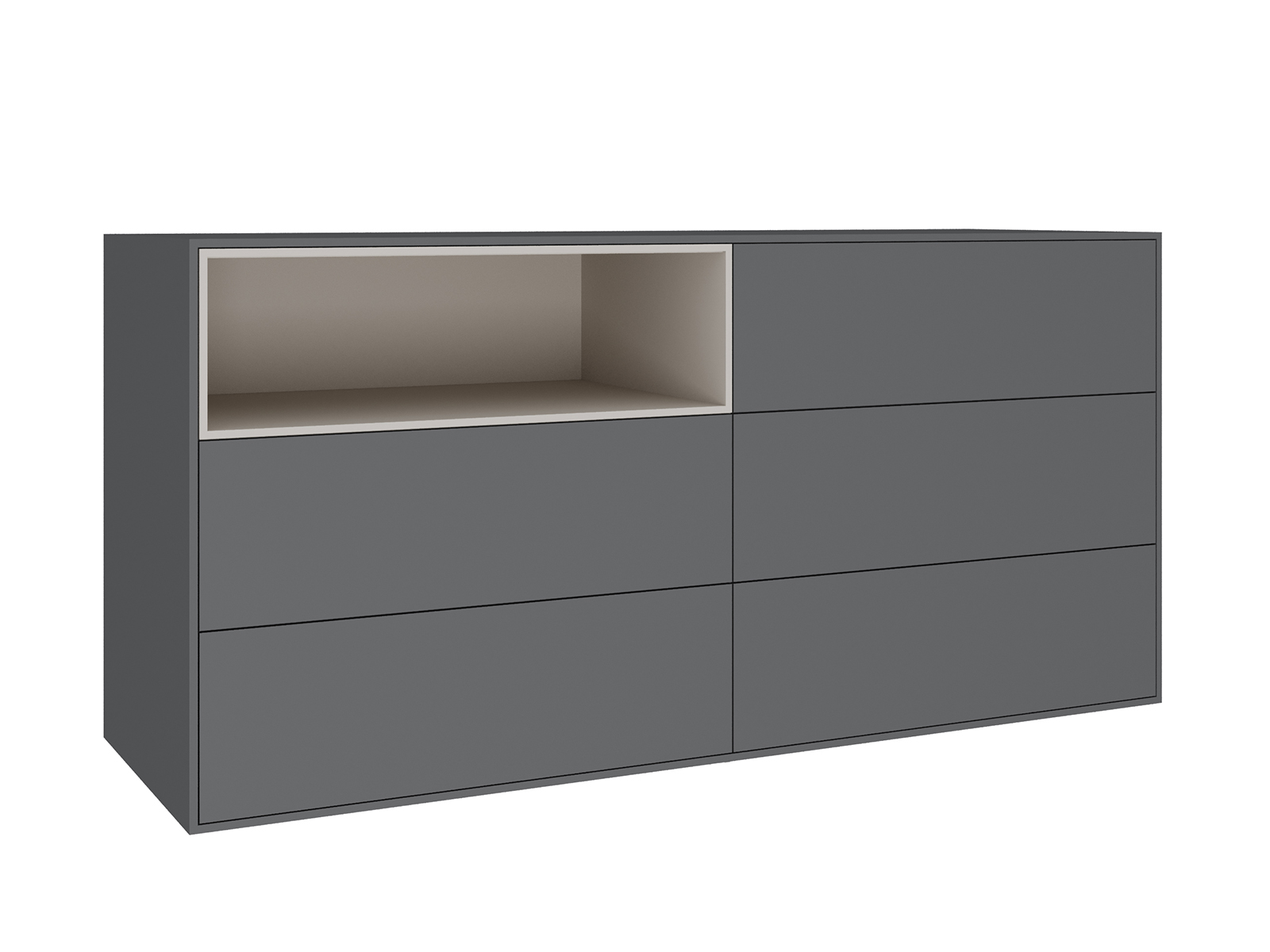 Carter dresser in taupe matte.