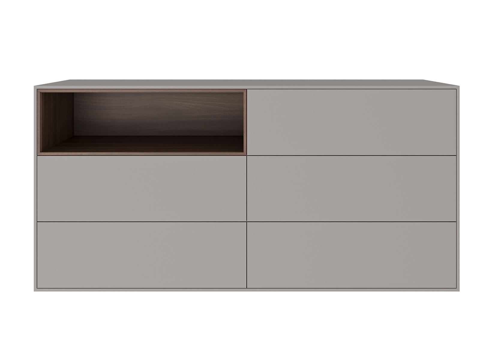 Carter dresser in taupe matte.
