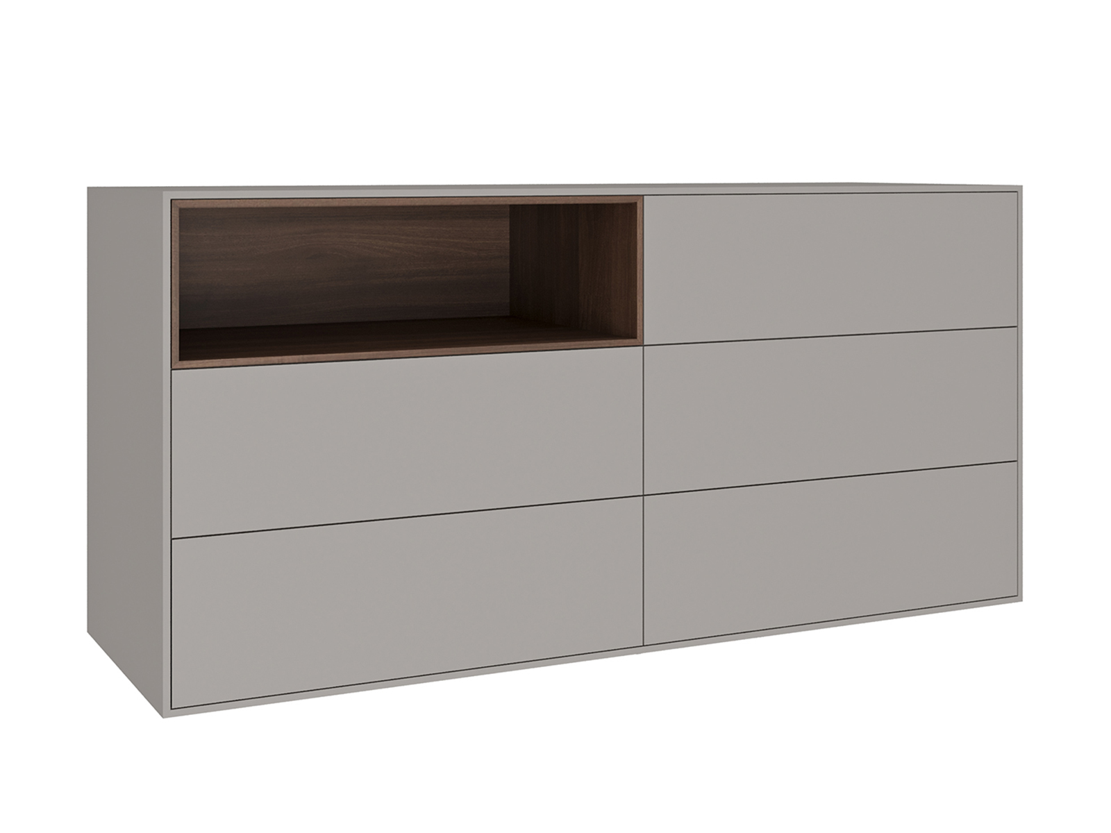 Carter dresser in taupe matte.