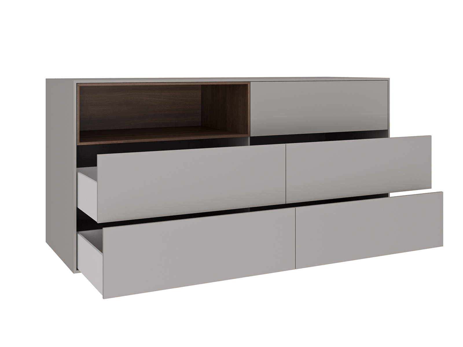Carter dresser in taupe matte.