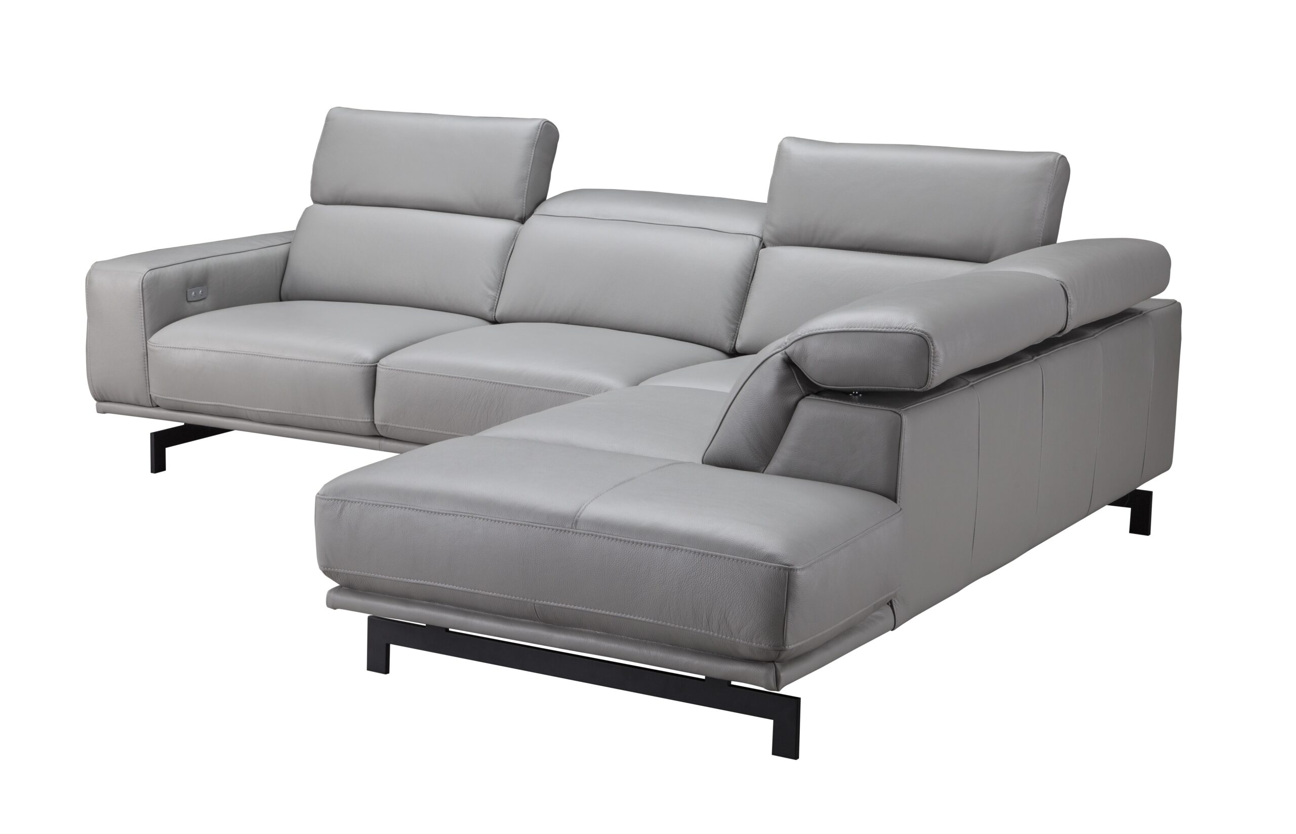 Davenport Light Grey Sectional in Right Facing