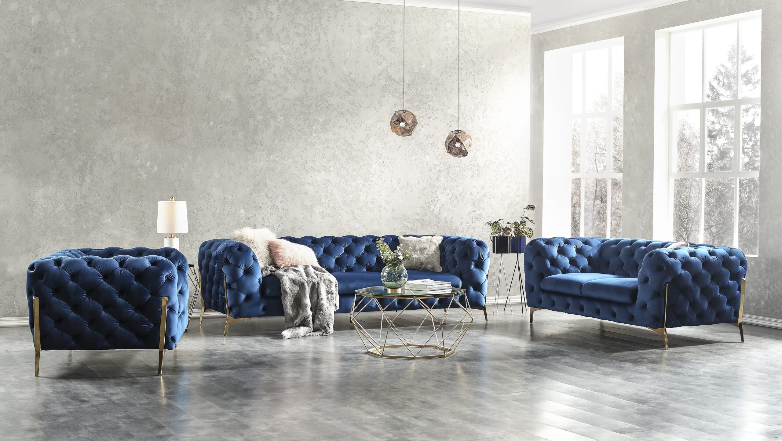 Glamour Love Seat in Blue