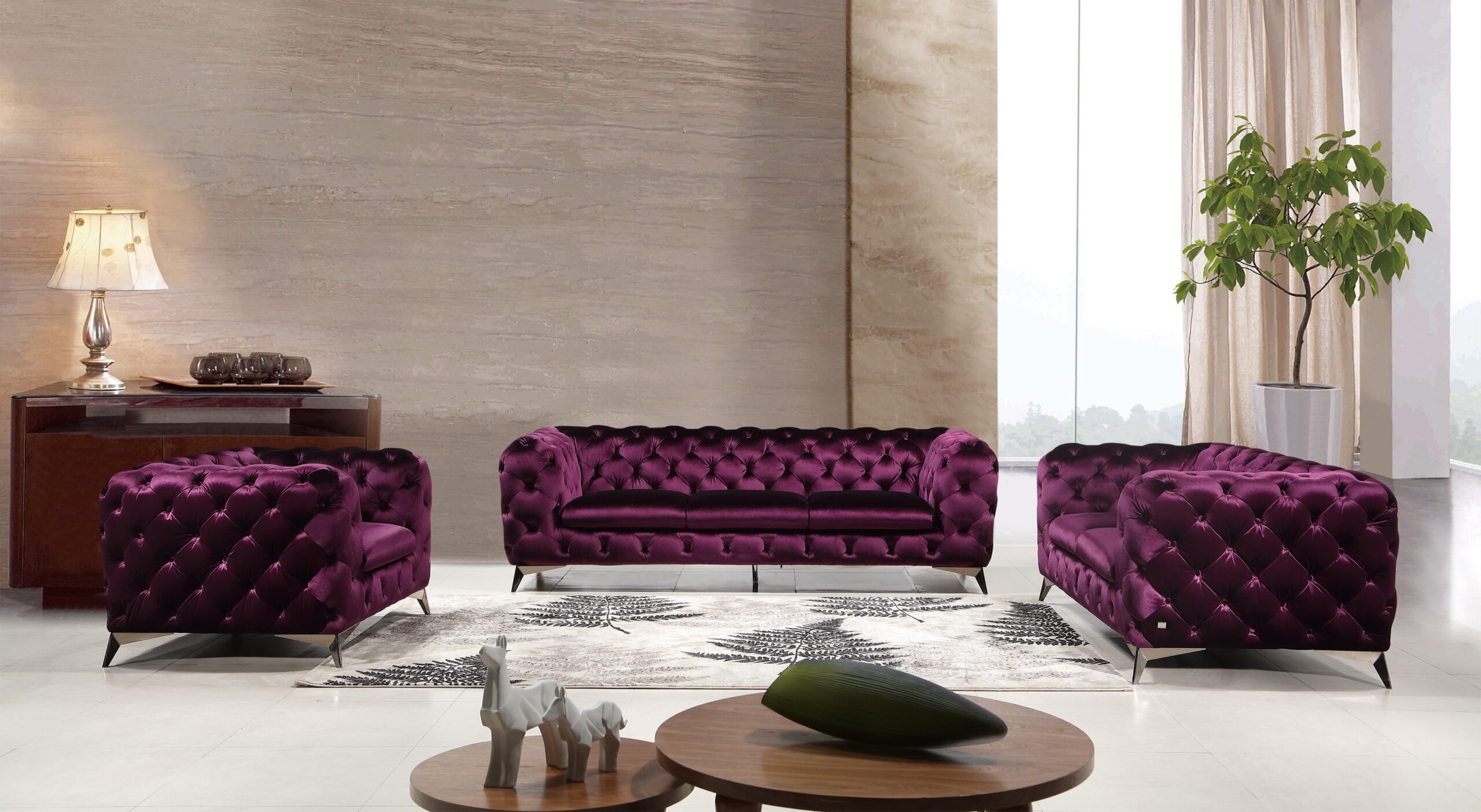 Glitz Love Seat in Purple