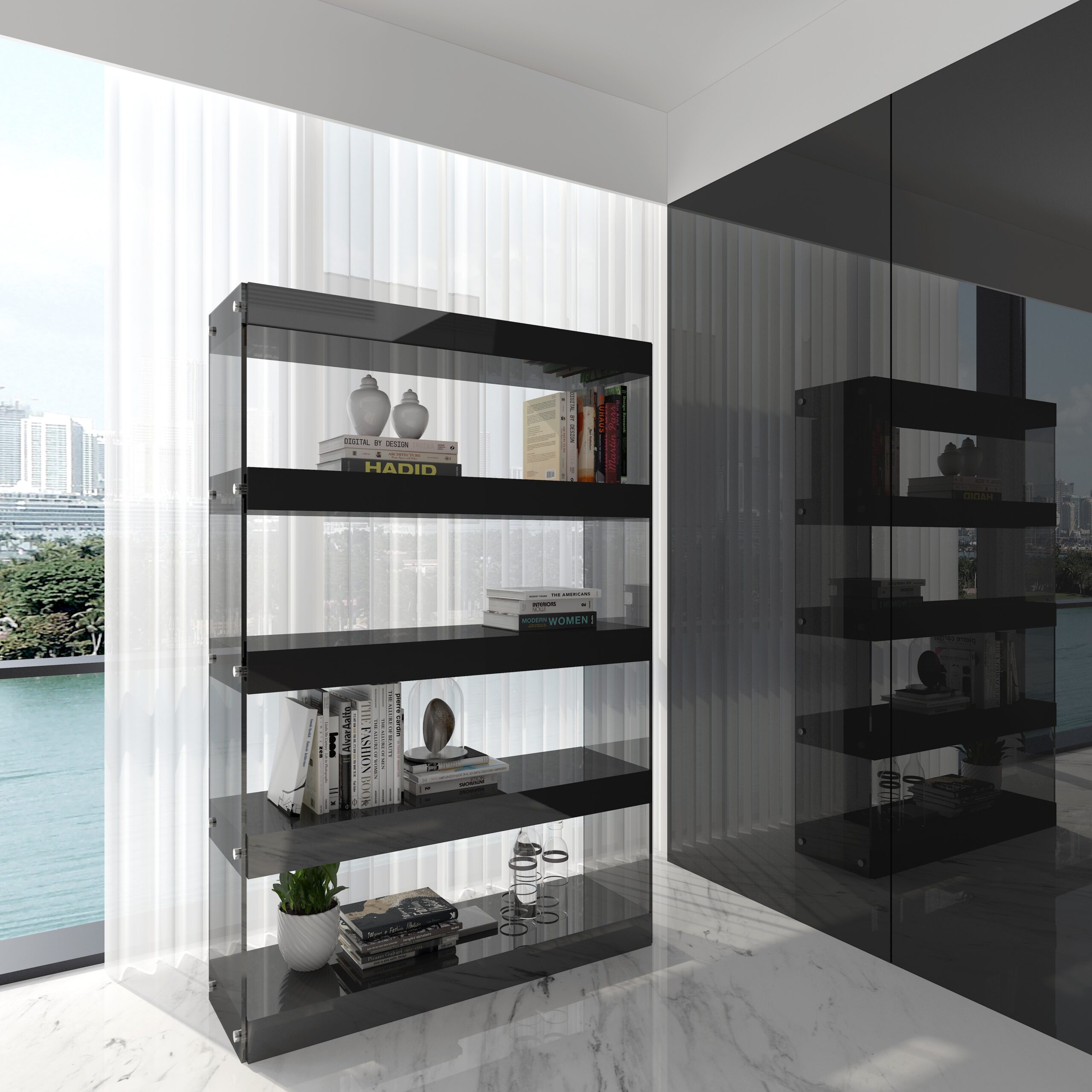 Cloud Curio Unit in Grey High Gloss