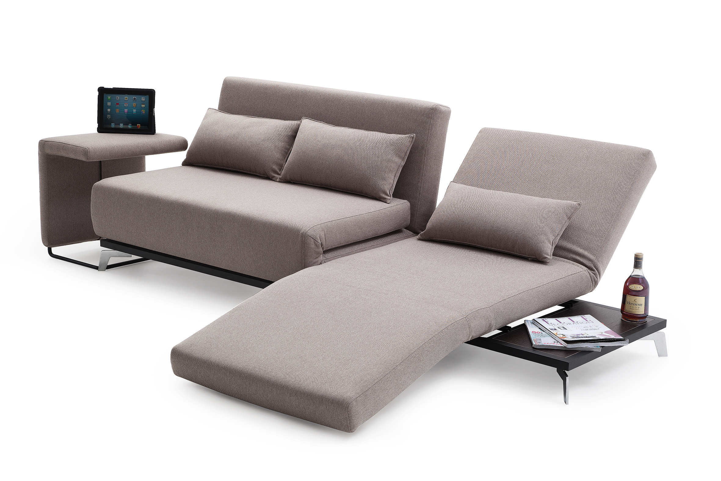 Premium Sofa Bed JH033 in Beige Fabric