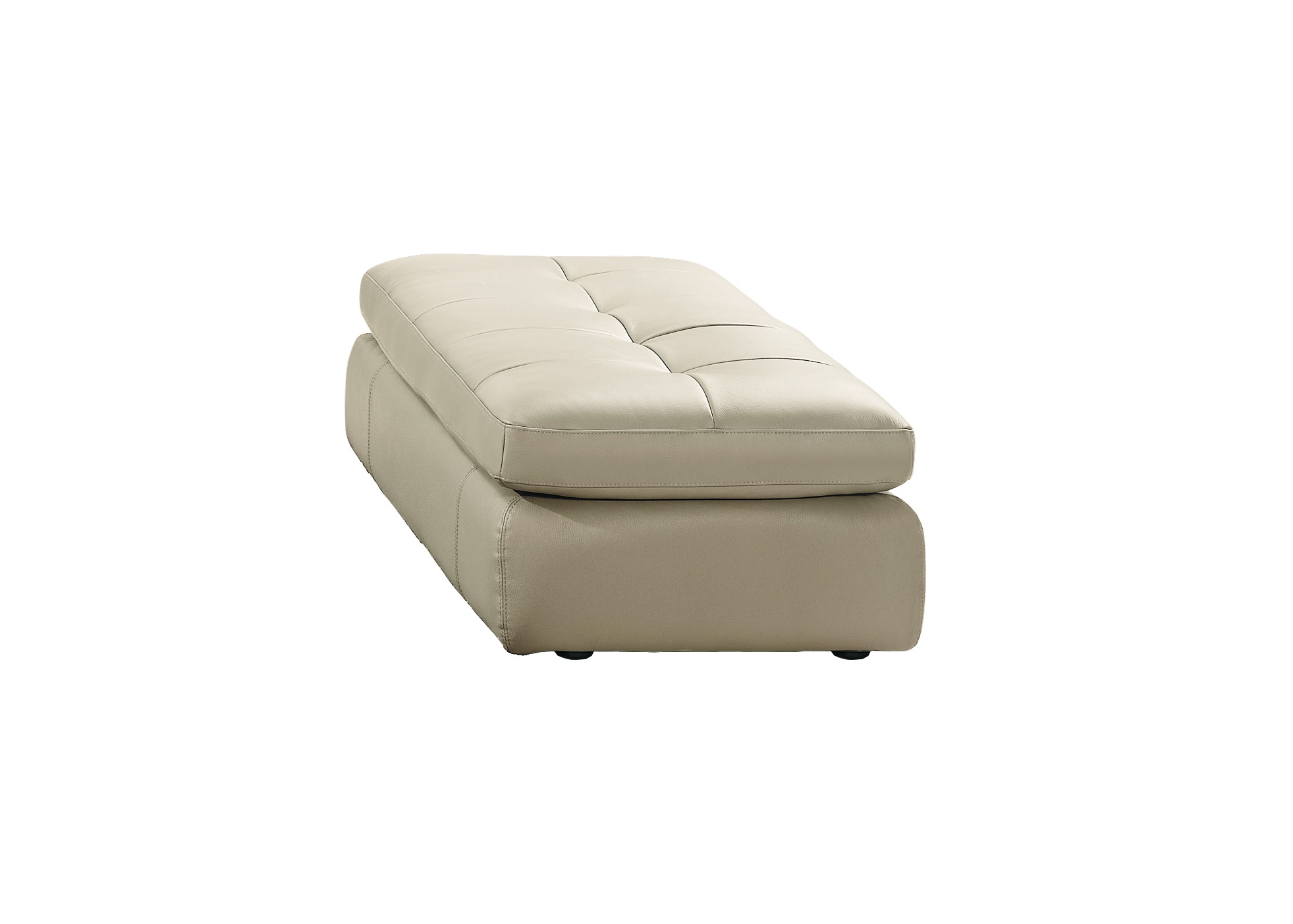 397 Italian Leather Ottoman in Beige Color