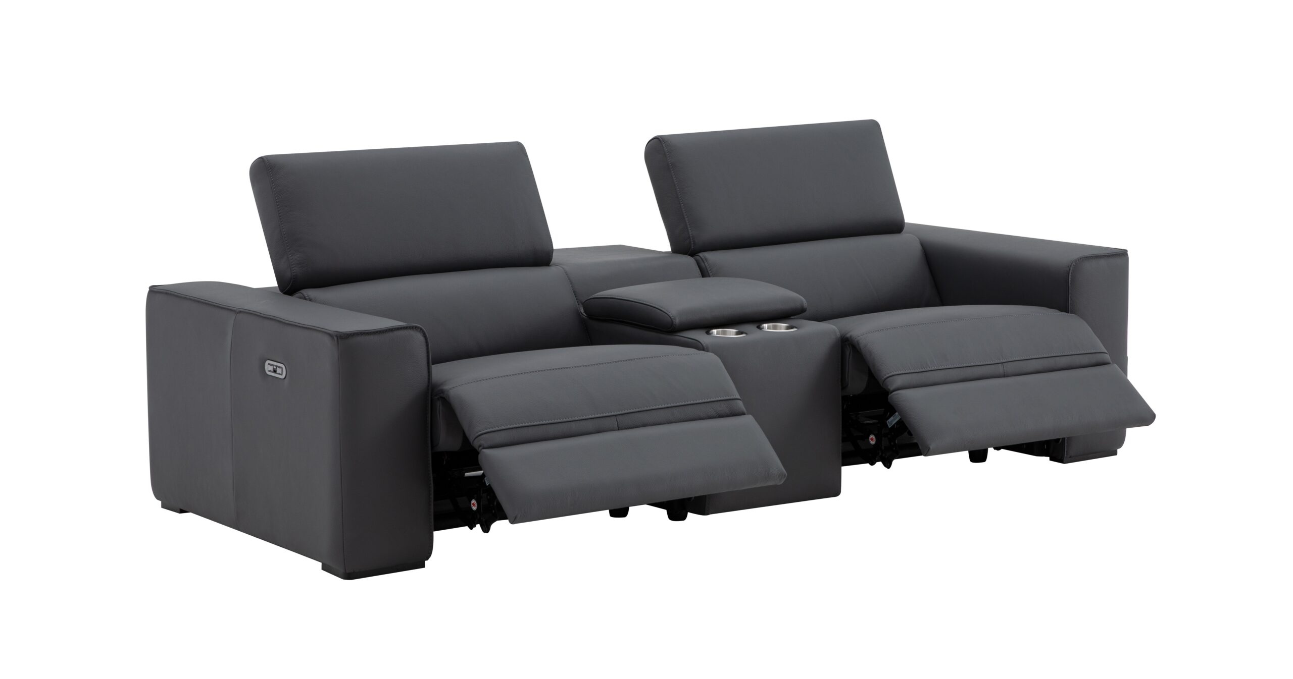 Picasso Love Seat with Console in Blue Grey