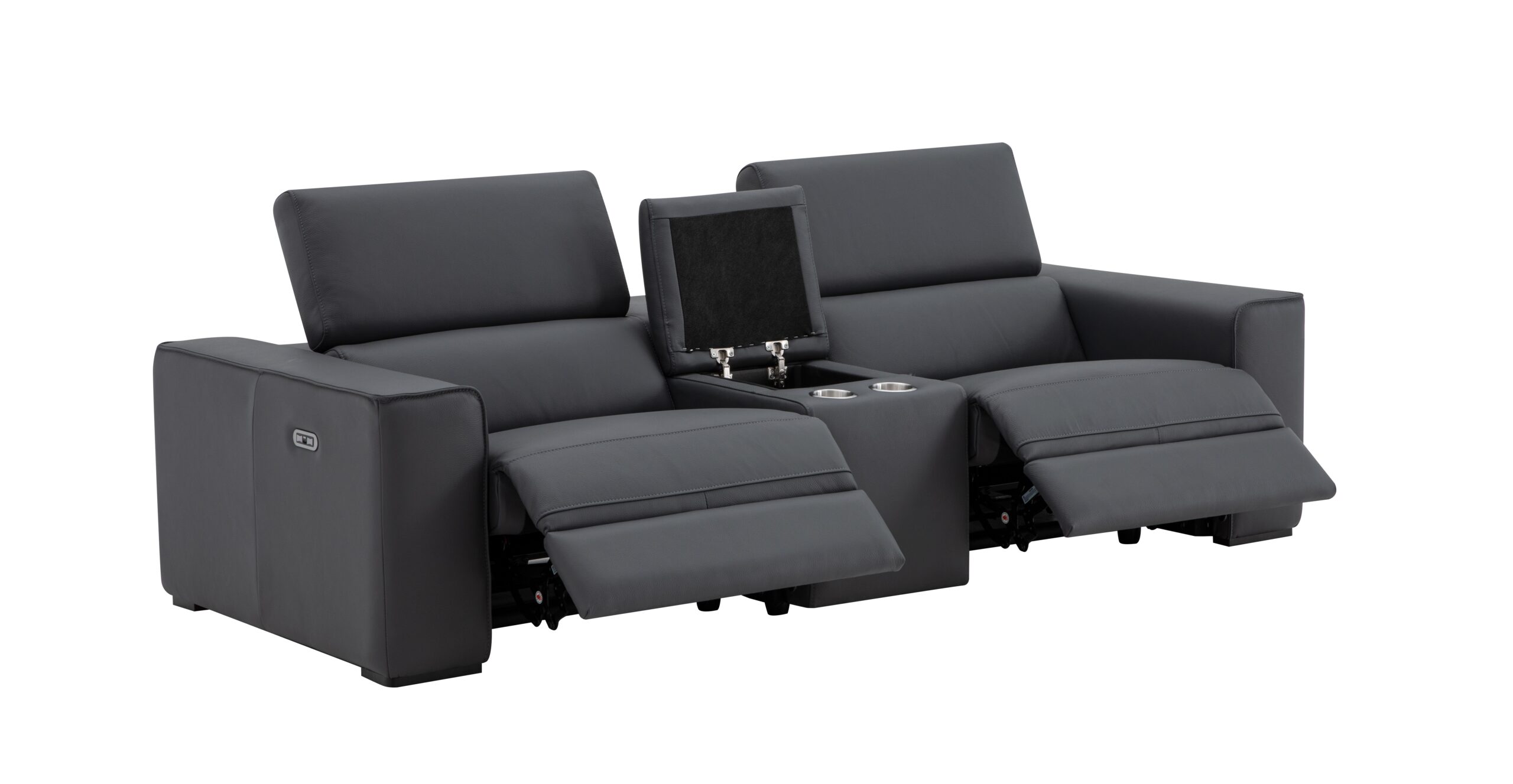 Picasso Love Seat with Console in Blue Grey