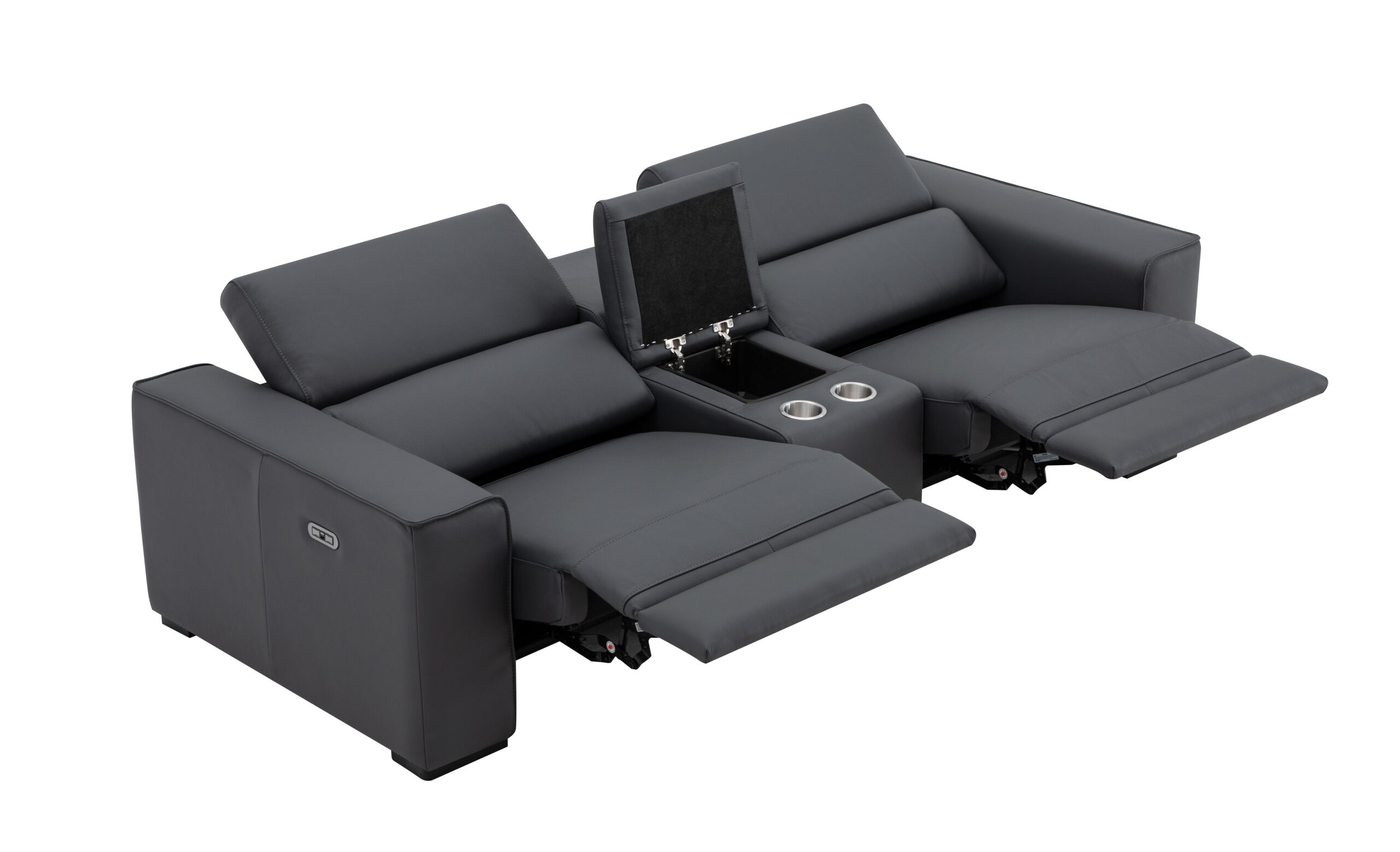 Picasso Love Seat with Console in Blue Grey