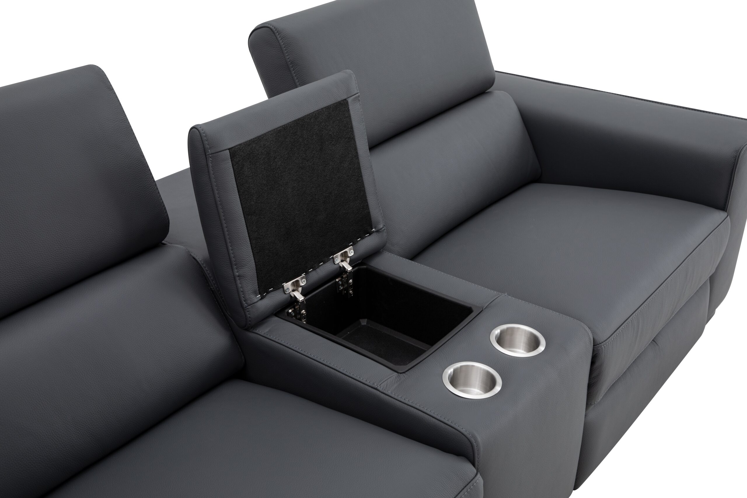 Picasso Love Seat with Console in Blue Grey