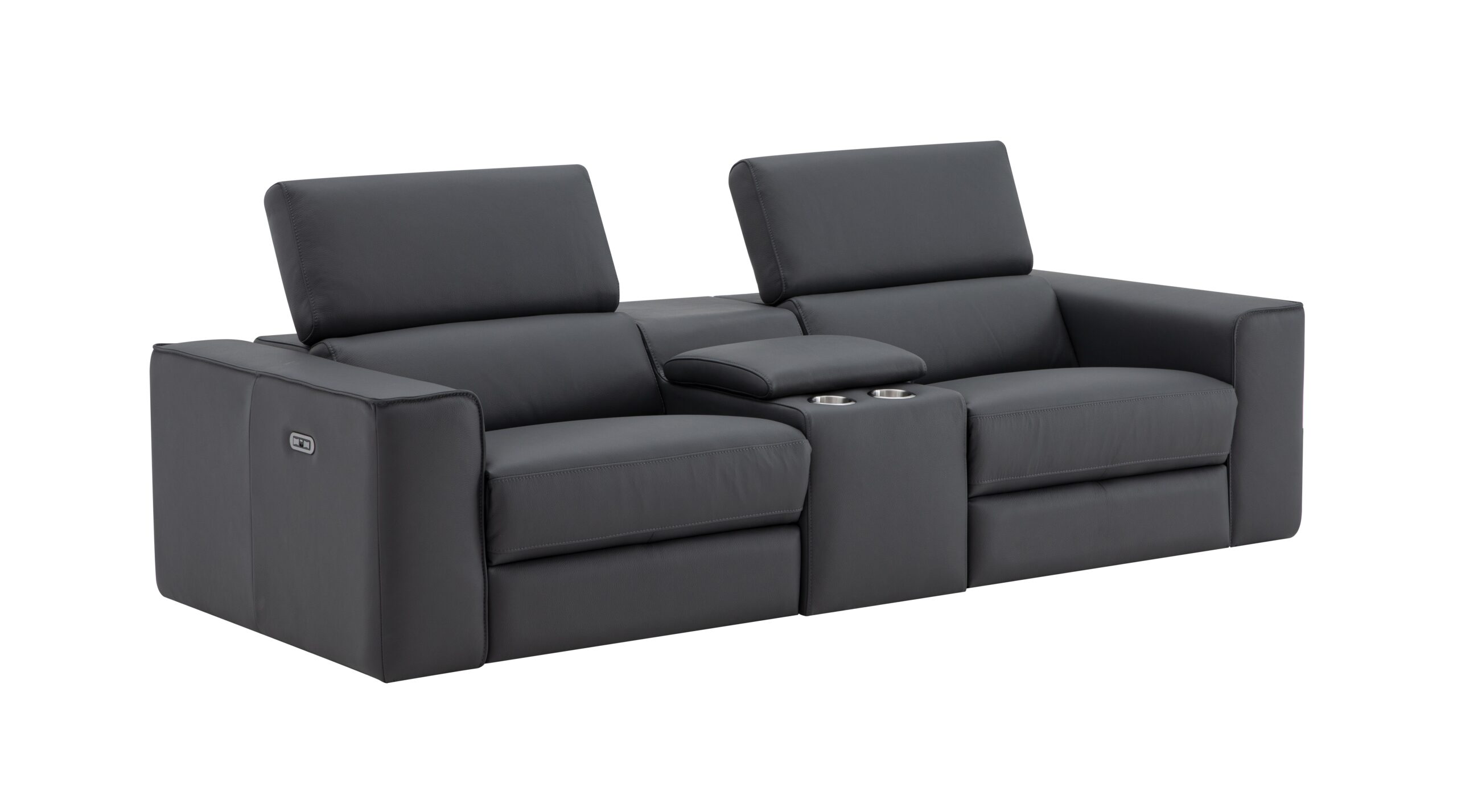 Picasso Love Seat with Console in Blue Grey