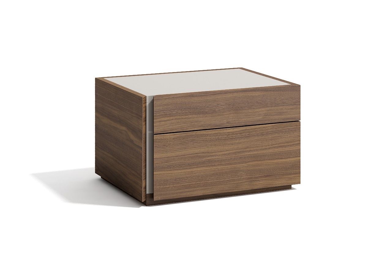 Porto Left Facing Night Stand in Walnut