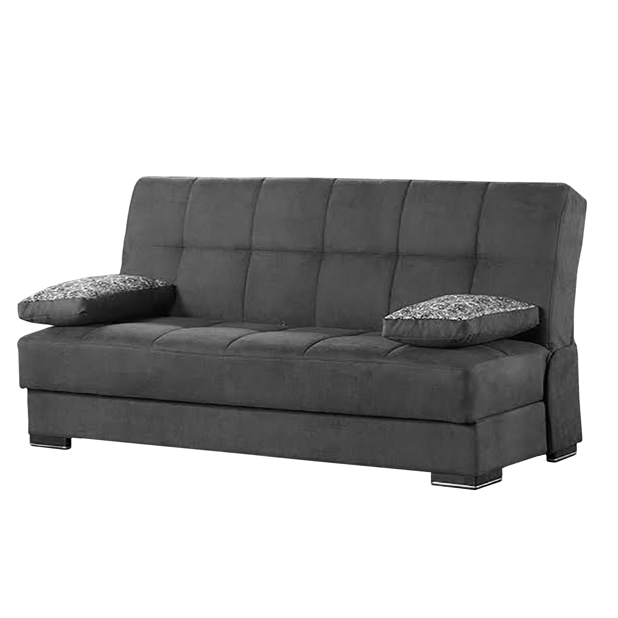 Ottomanson Soho Collection Upholstered Convertible Sofabed with Storage, Black
