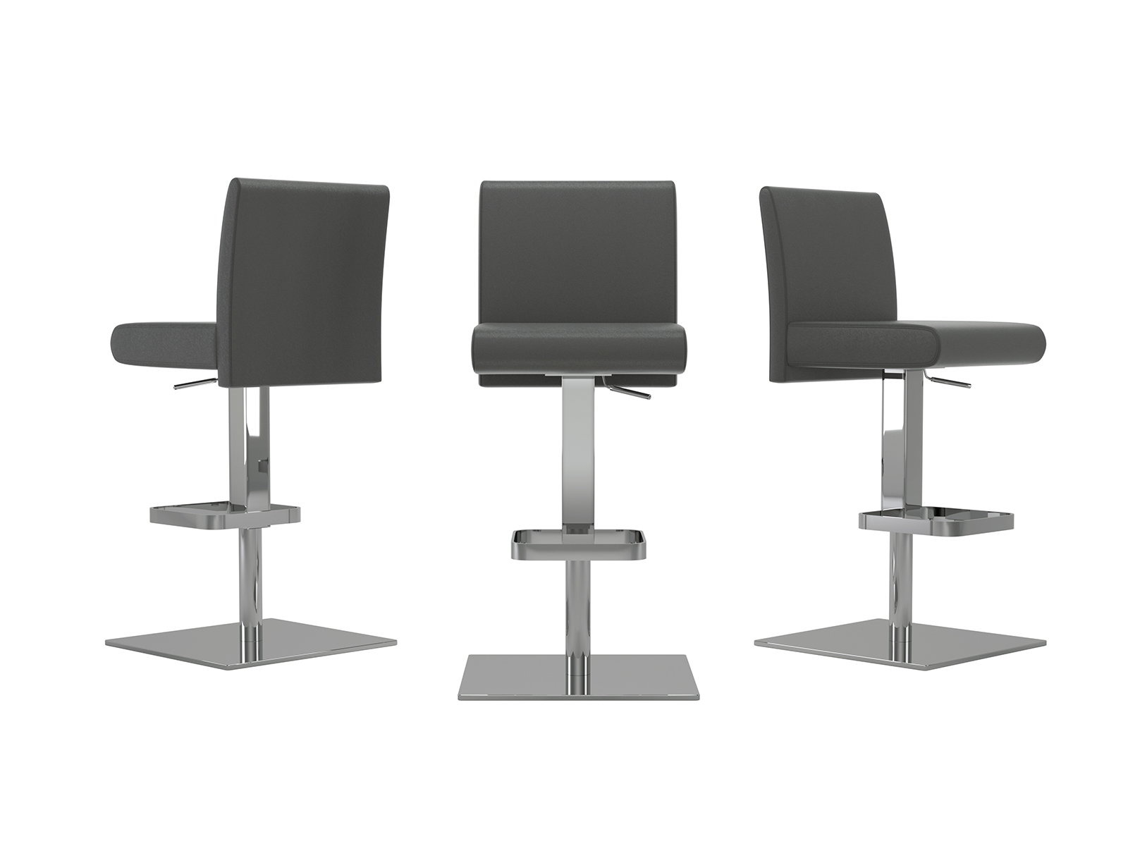 Suzzie 180 swivel arm counter stool in gray linen fabric.