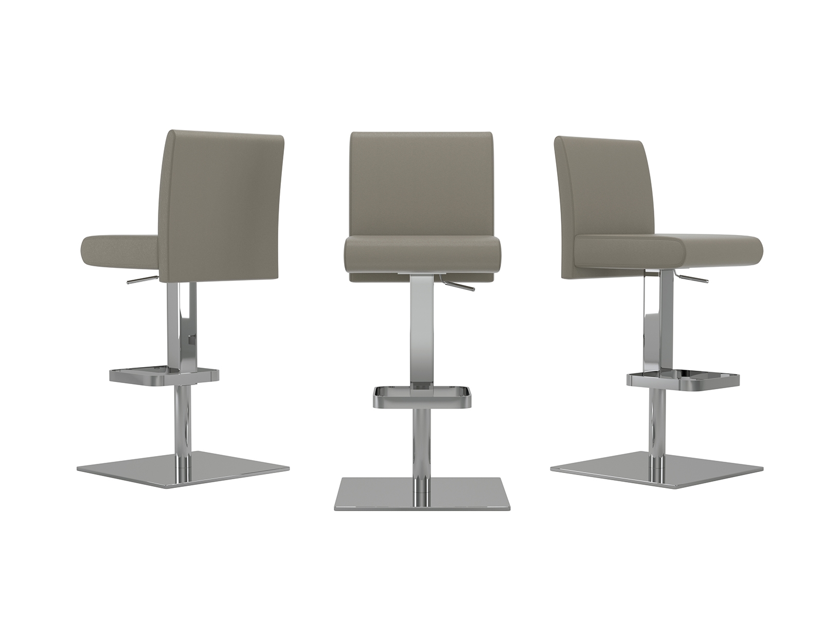 Suzzie 180 swivel arm counter stool in gray linen fabric.