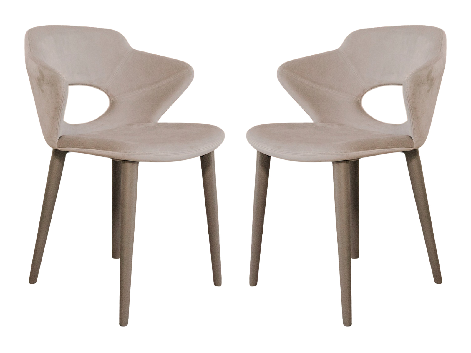 Marilyn Set of 2 dining chair in gray velvet fabric.
