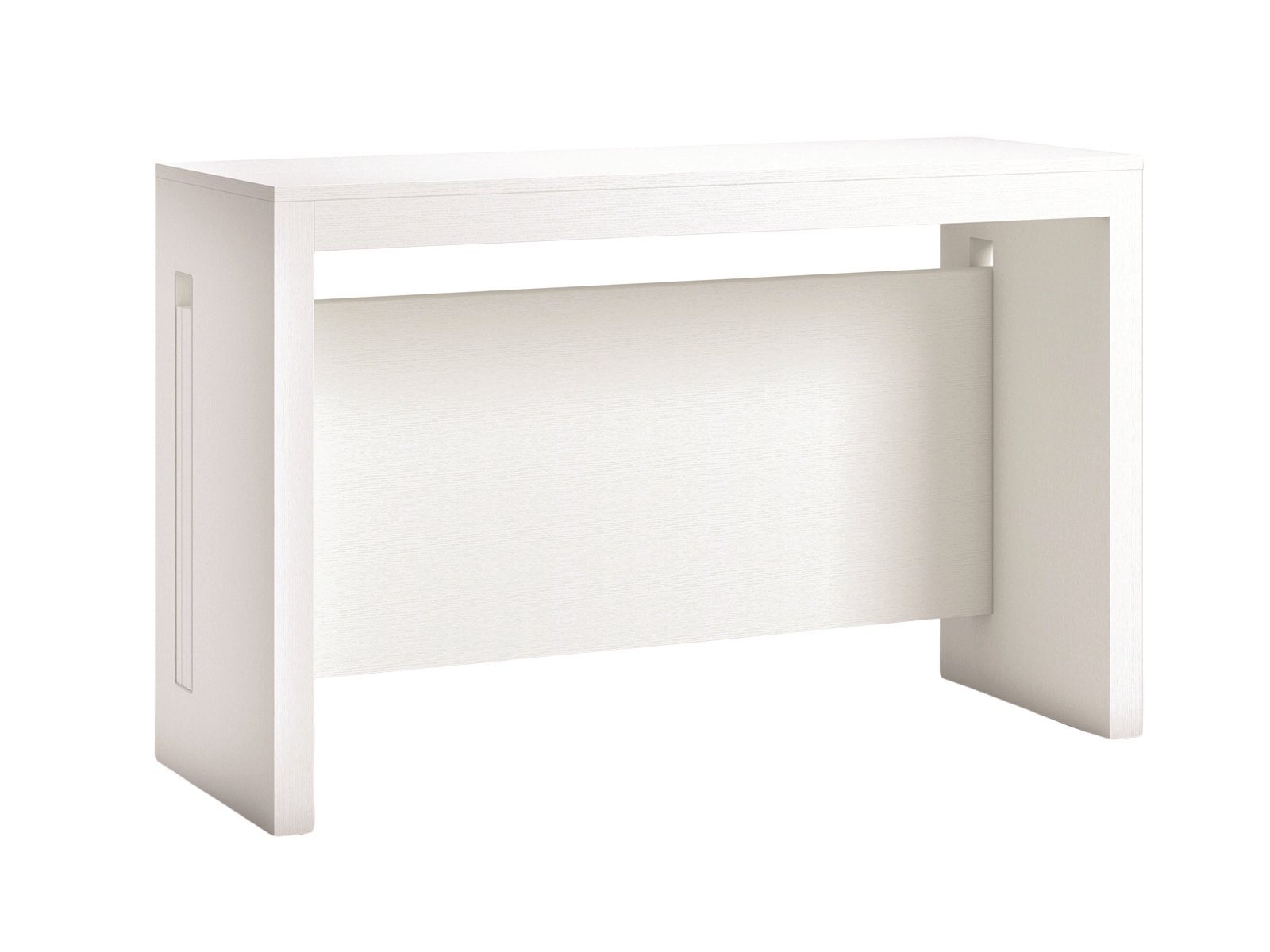 Elasto extendable console table in white melamine.