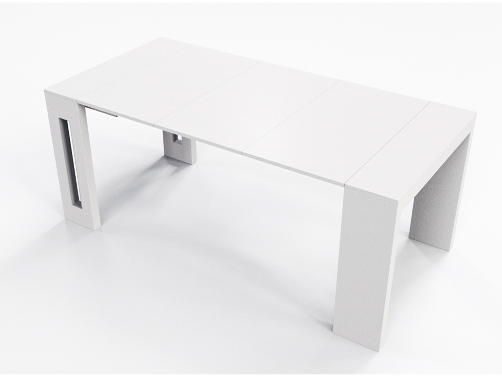 Elasto extendable console table in white melamine.