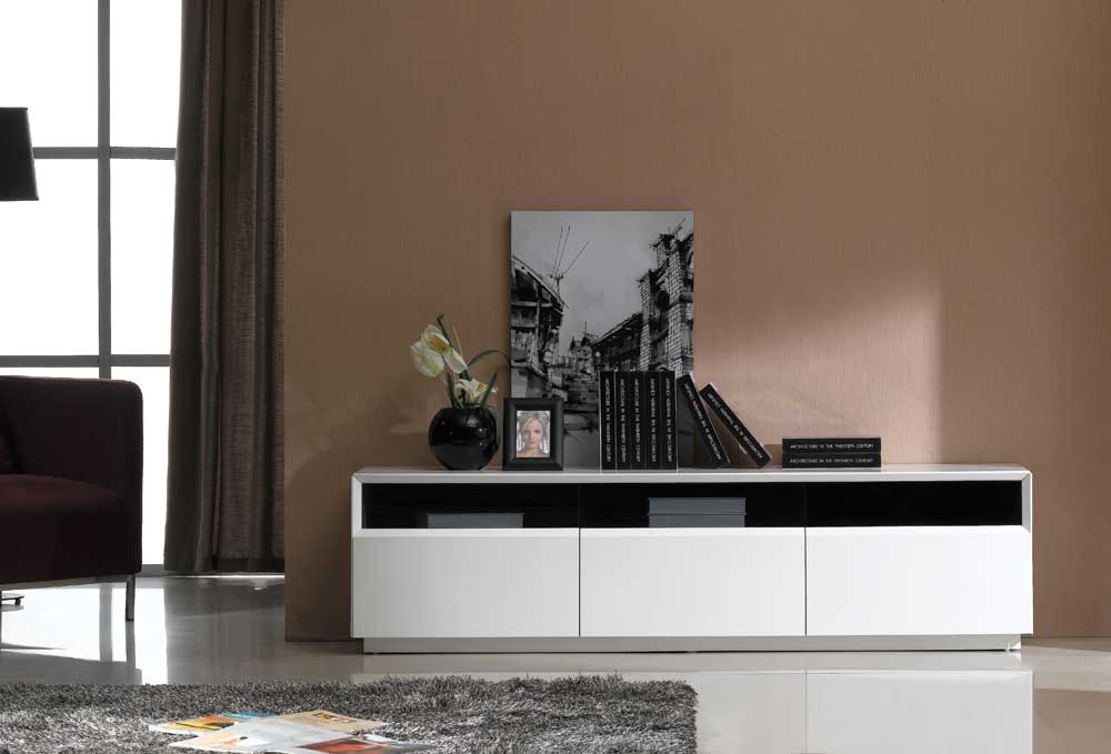 TV Stand 023 in White High Gloss