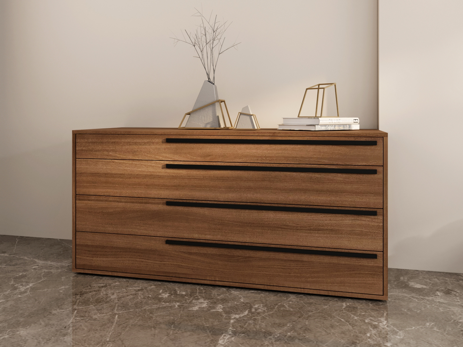 Carter dresser in taupe matte.