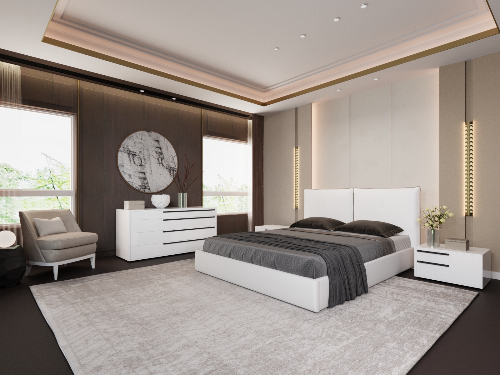 Carter dresser in taupe matte.