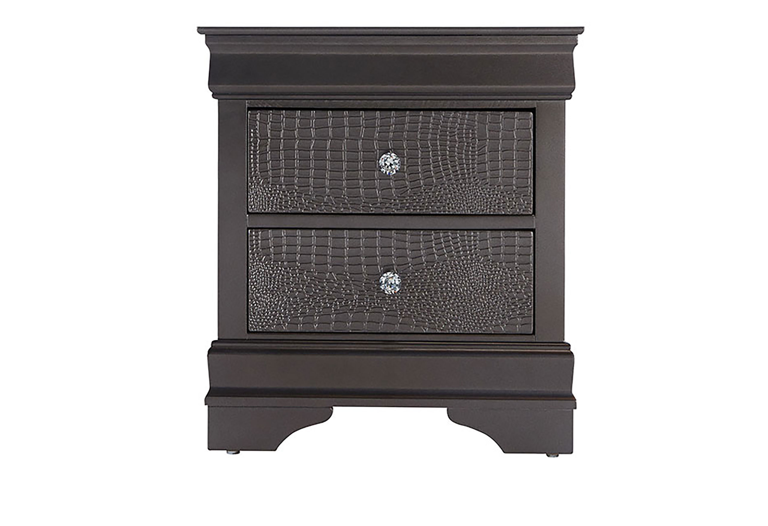 POMPEI METALLIC GREY NIGHTSTAND