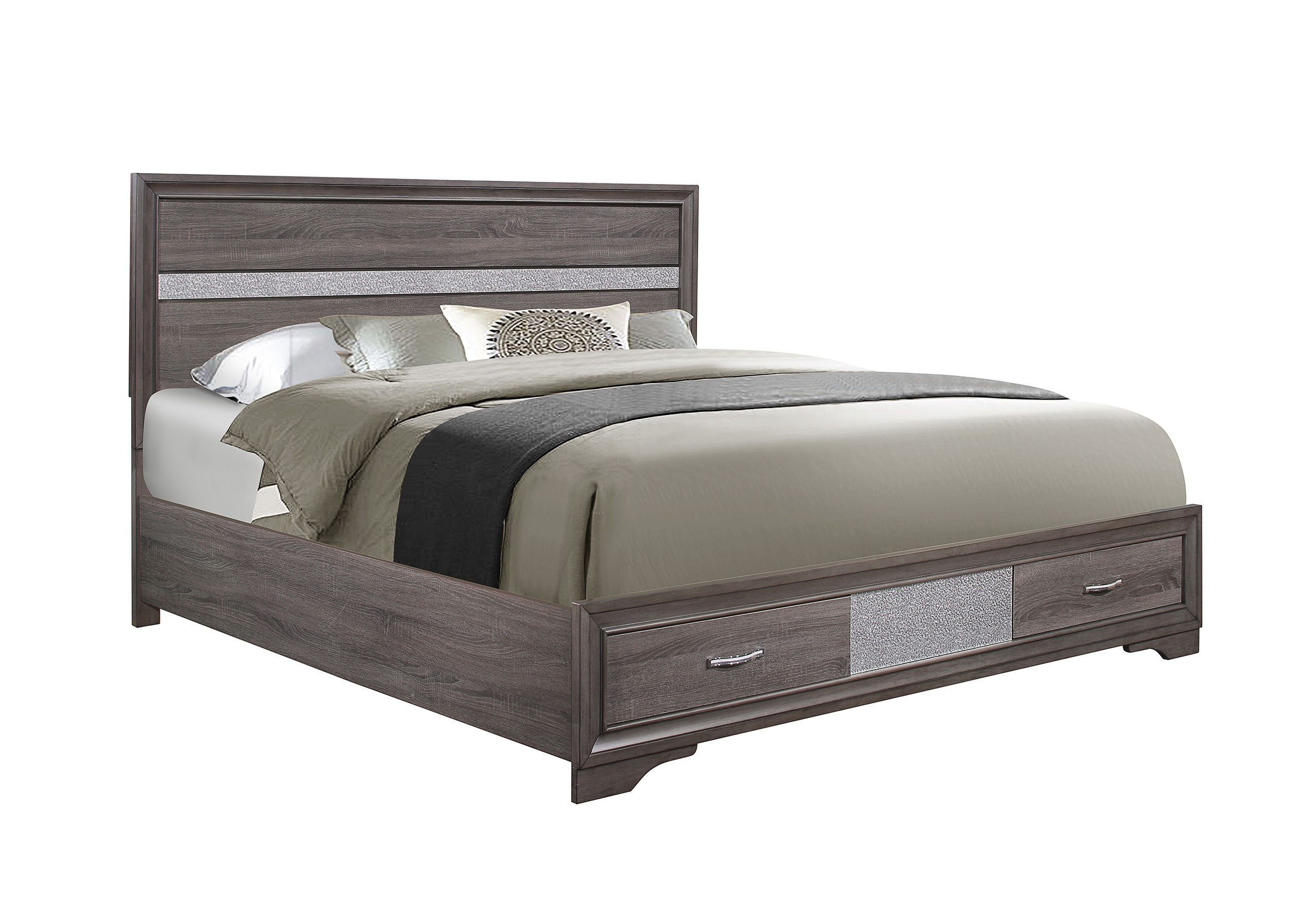 SEVILLE GREY QUEEN BED