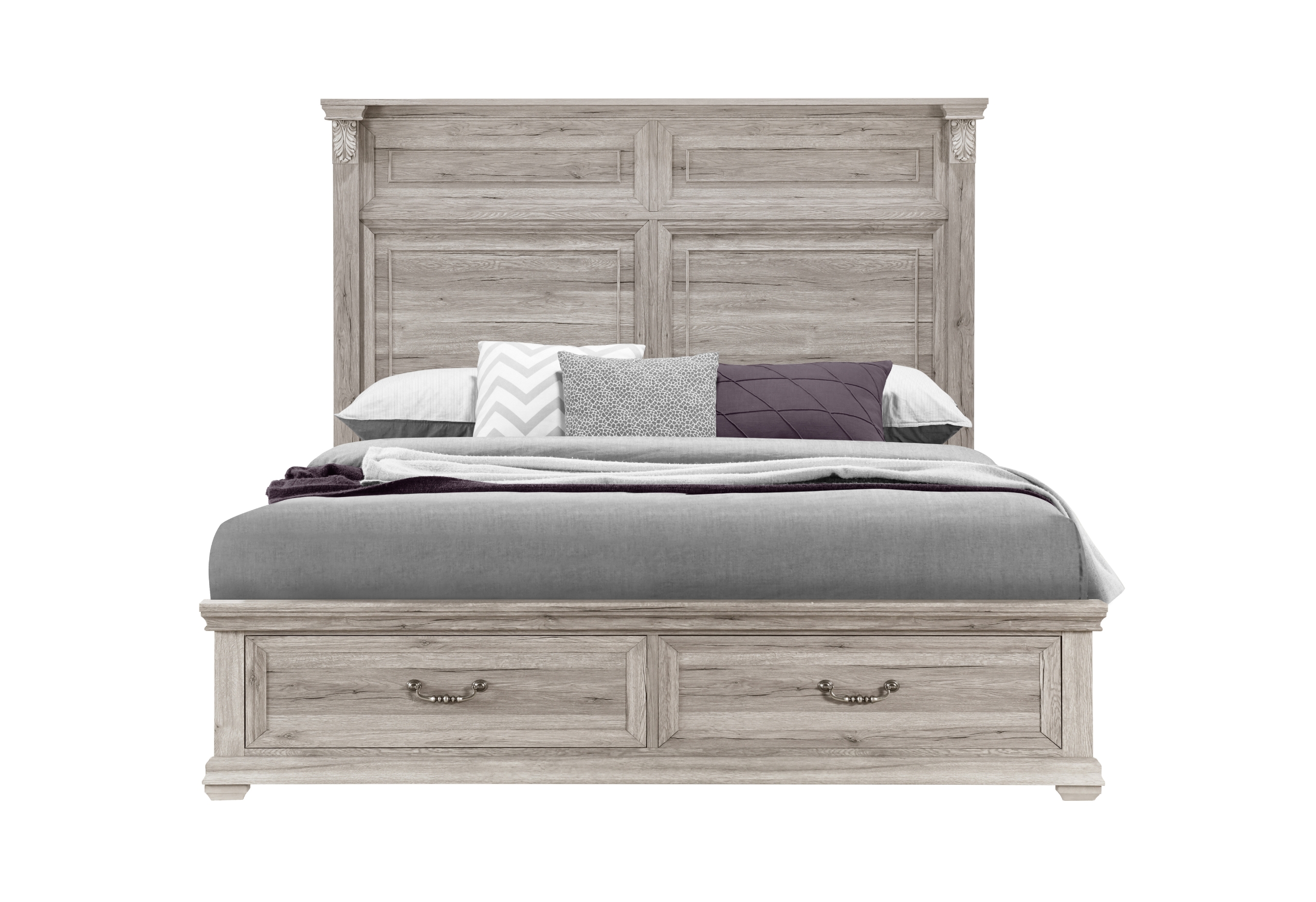 TATUM NATURAL KING BED WITH STORAGE