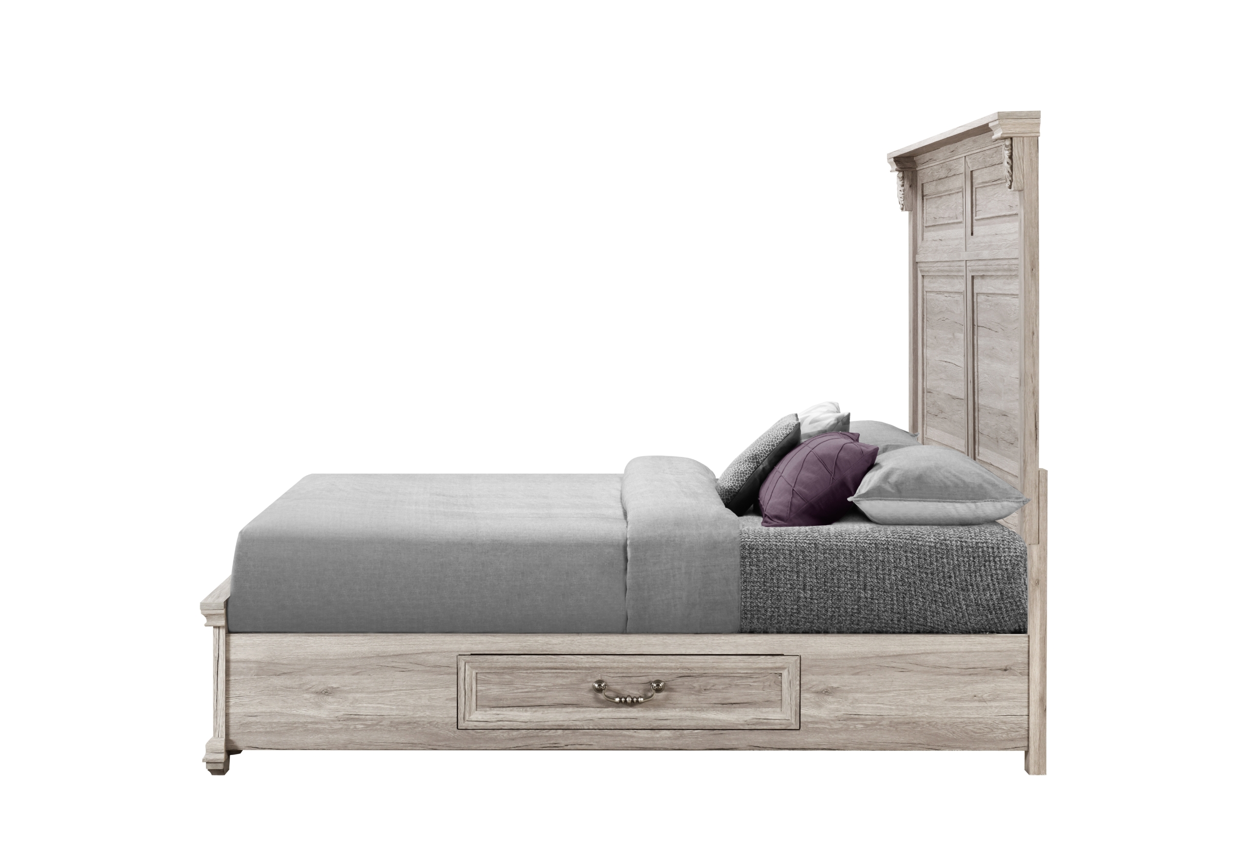 TATUM NATURAL KING BED WITH STORAGE
