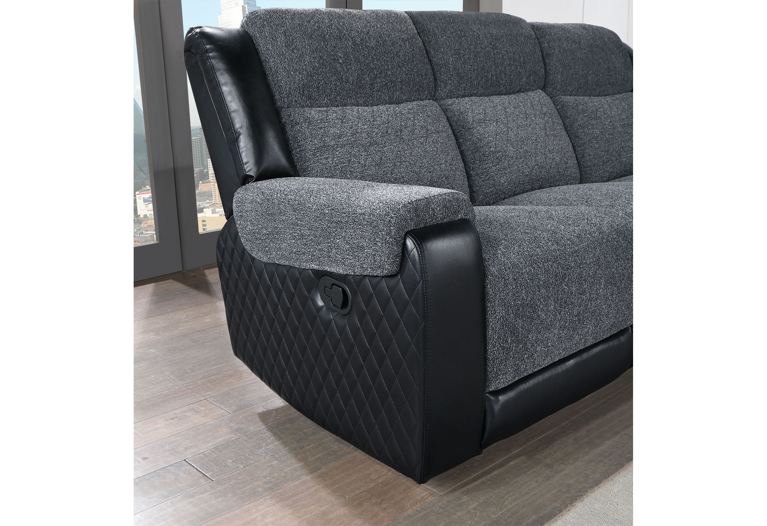U5914 GREY/BLACK RECLINER