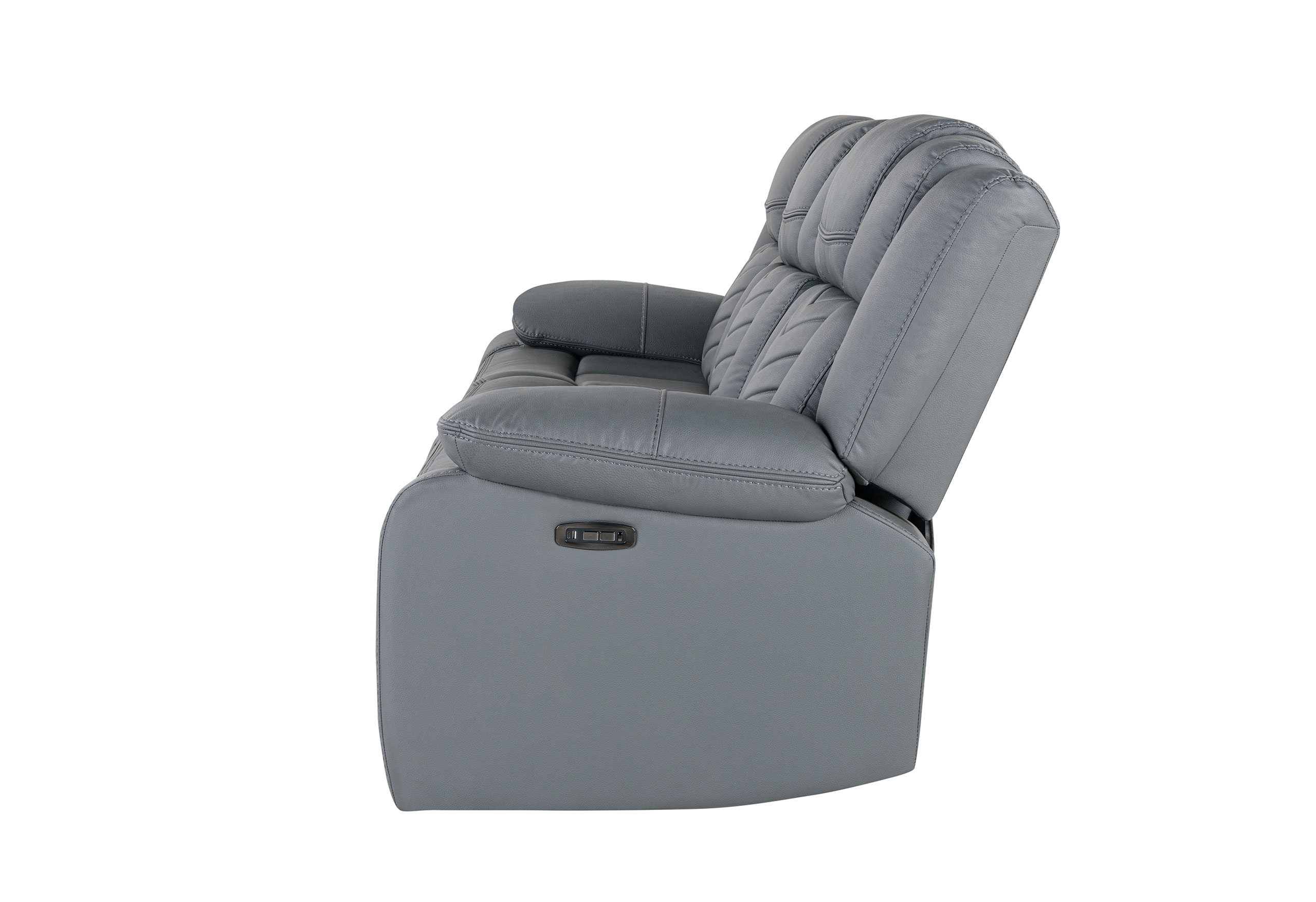 U7068 GREY 10 POWER RECLINING SOFA WITH DDT, WC AND LED