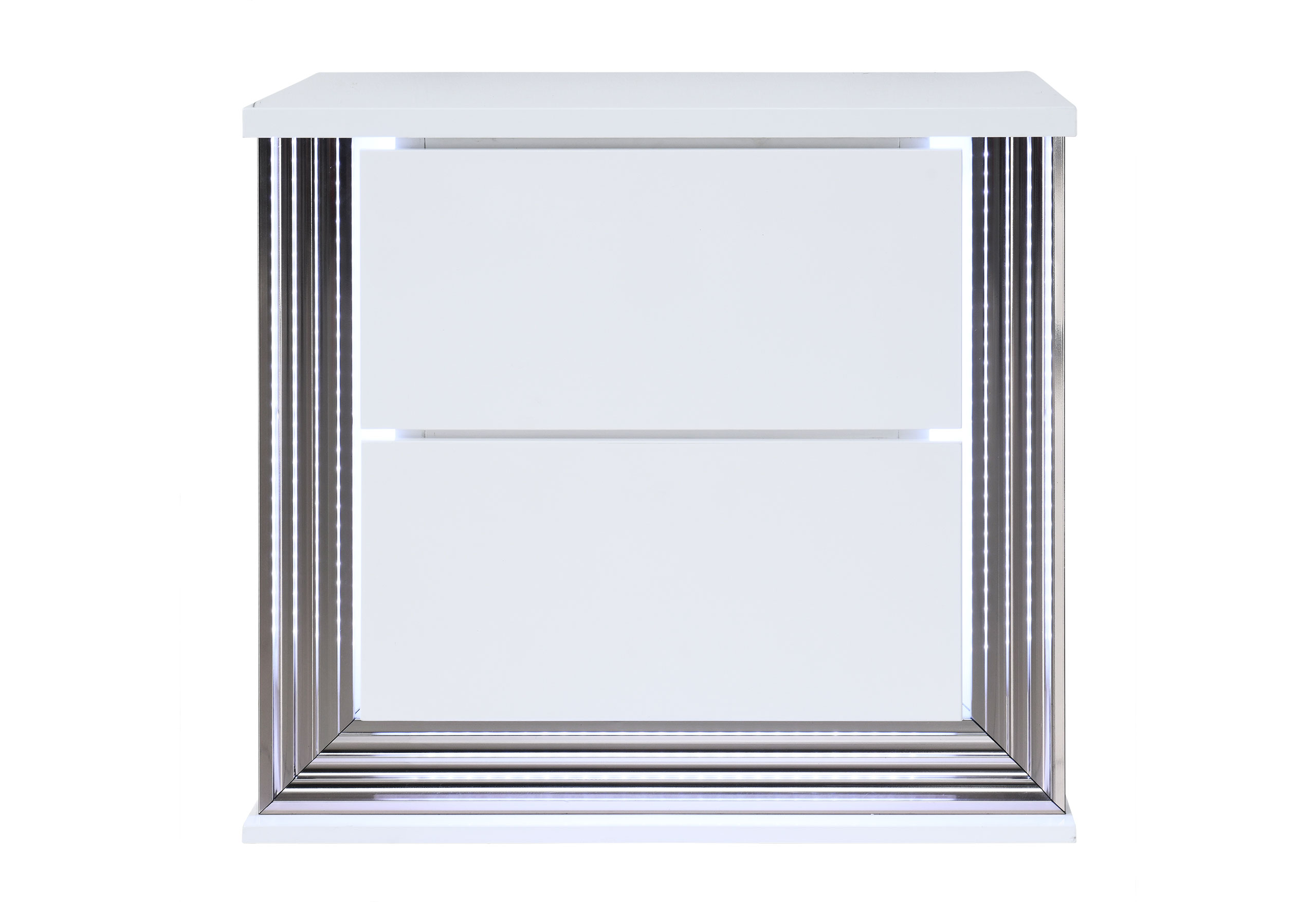 YLIME SMOOTH WHITE NIGHTSTAND WITH LED