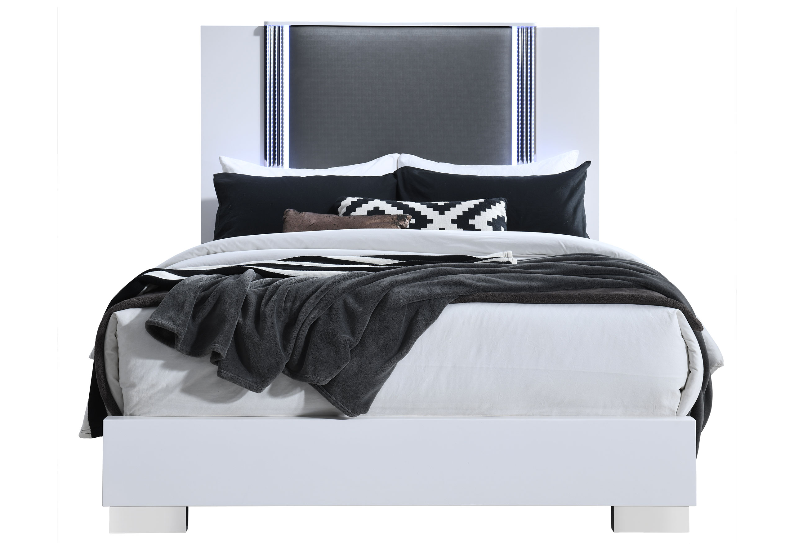 YLIME SMOOTH WHITE QUEEN BED GROUP