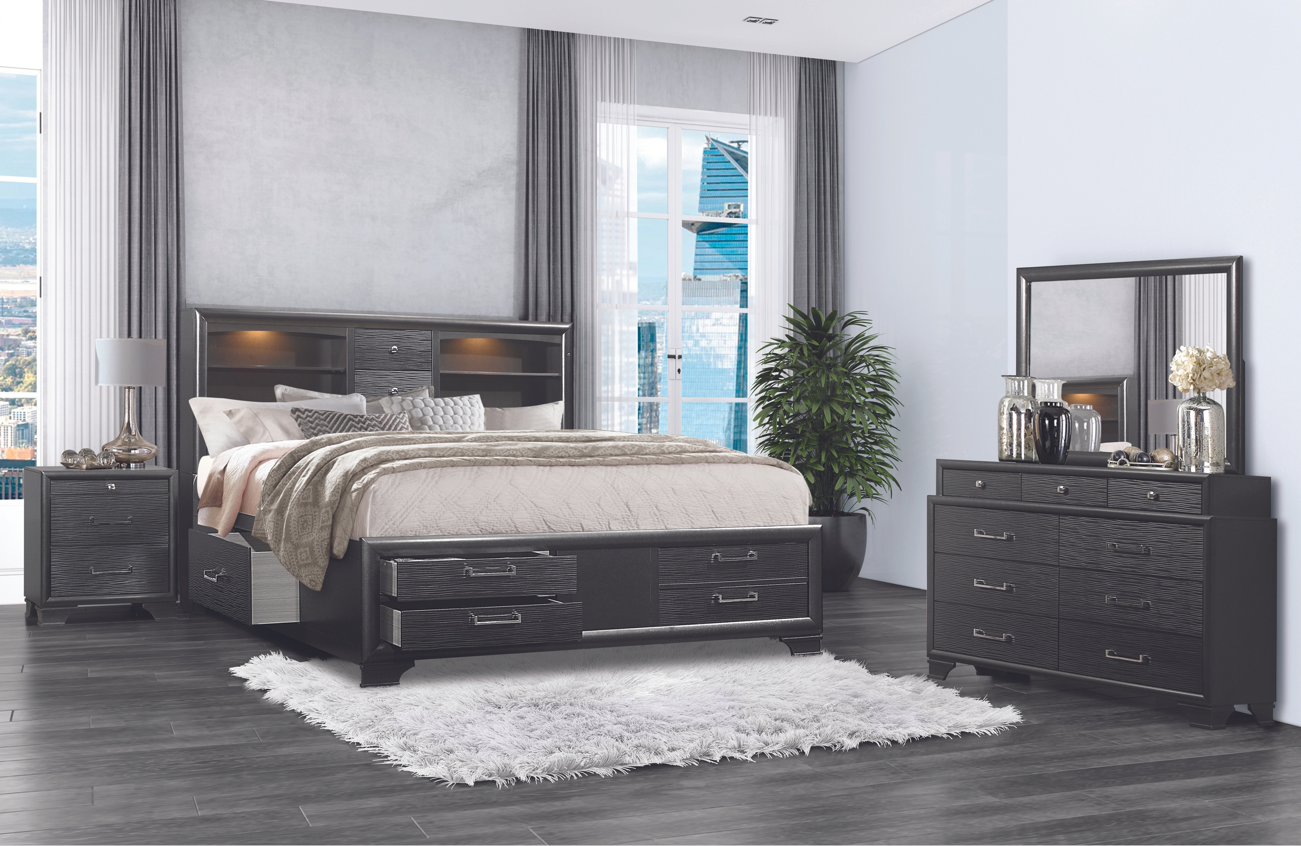JORDYN GREY QUEEN BED GROUP