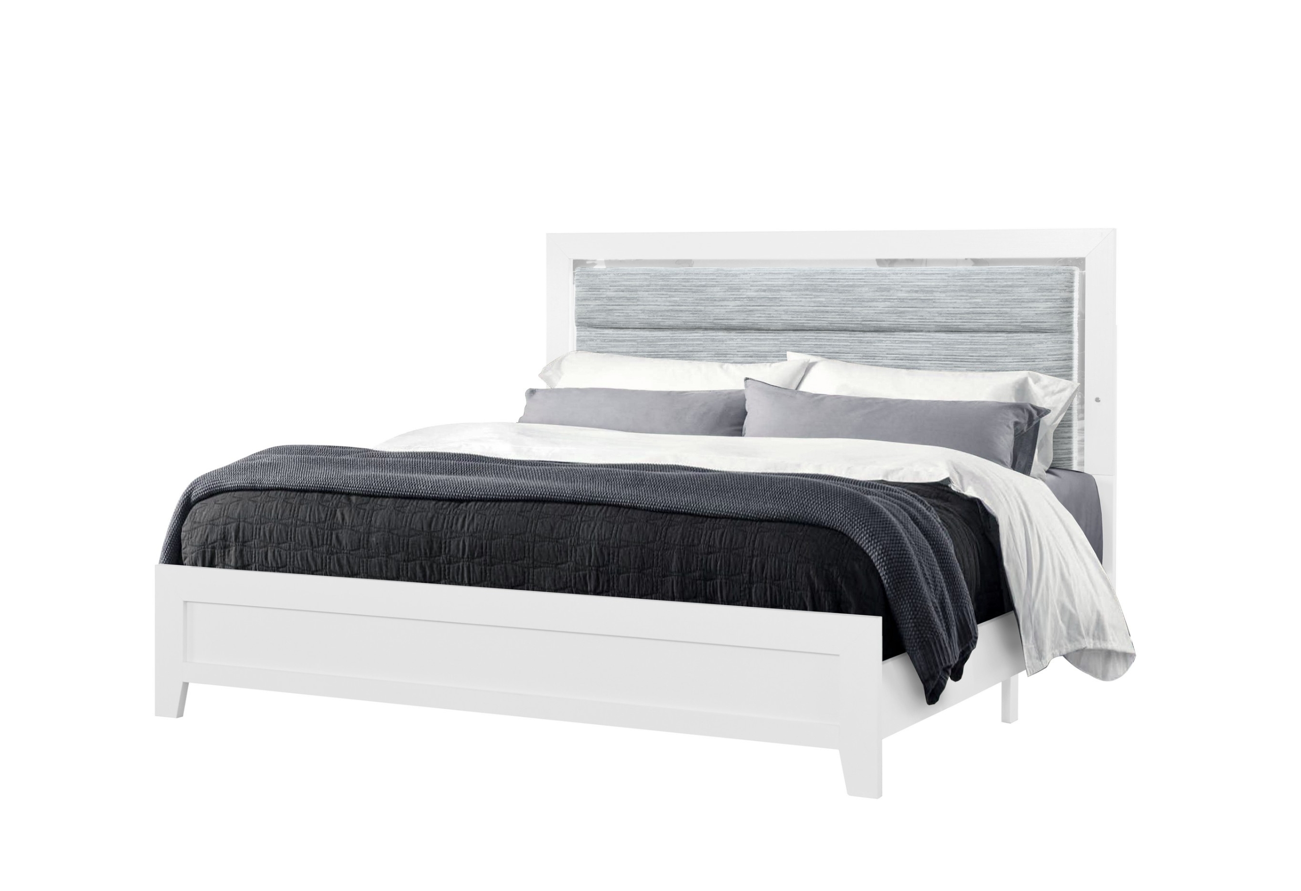 LUCCIA WHITE FULL BED GROUP WITH LED