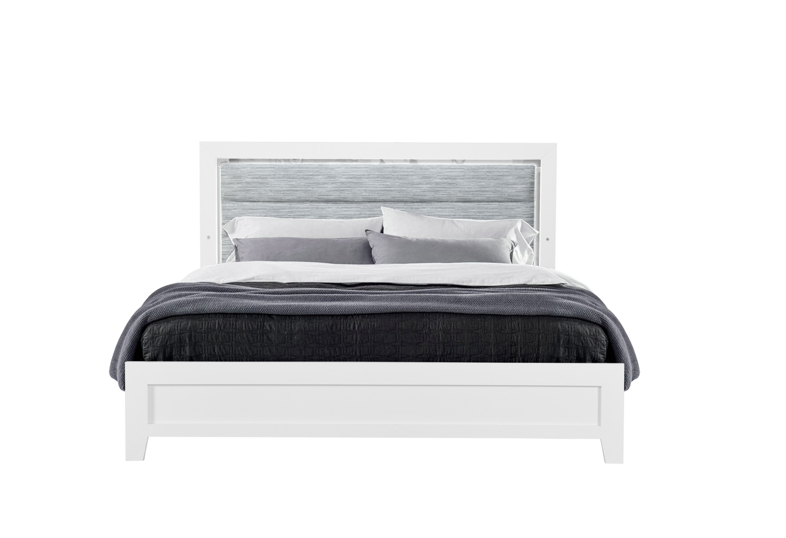 LUCCIA WHITE FULL BED GROUP WITH LED