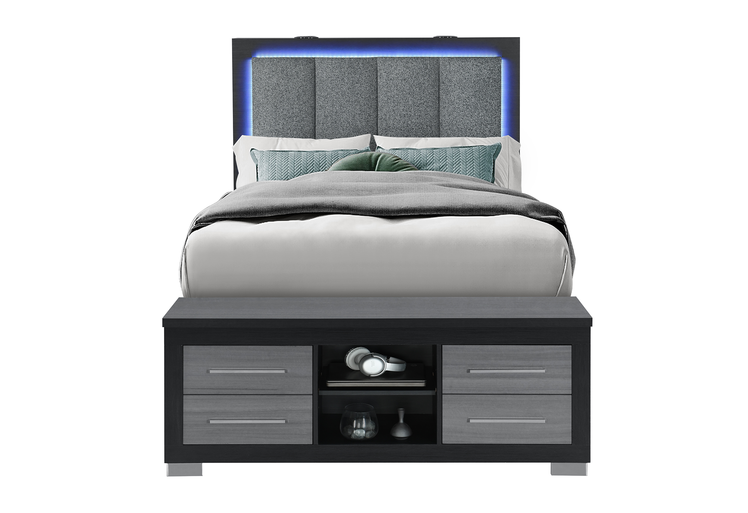 MADISON BLACK/GREY FULL BED